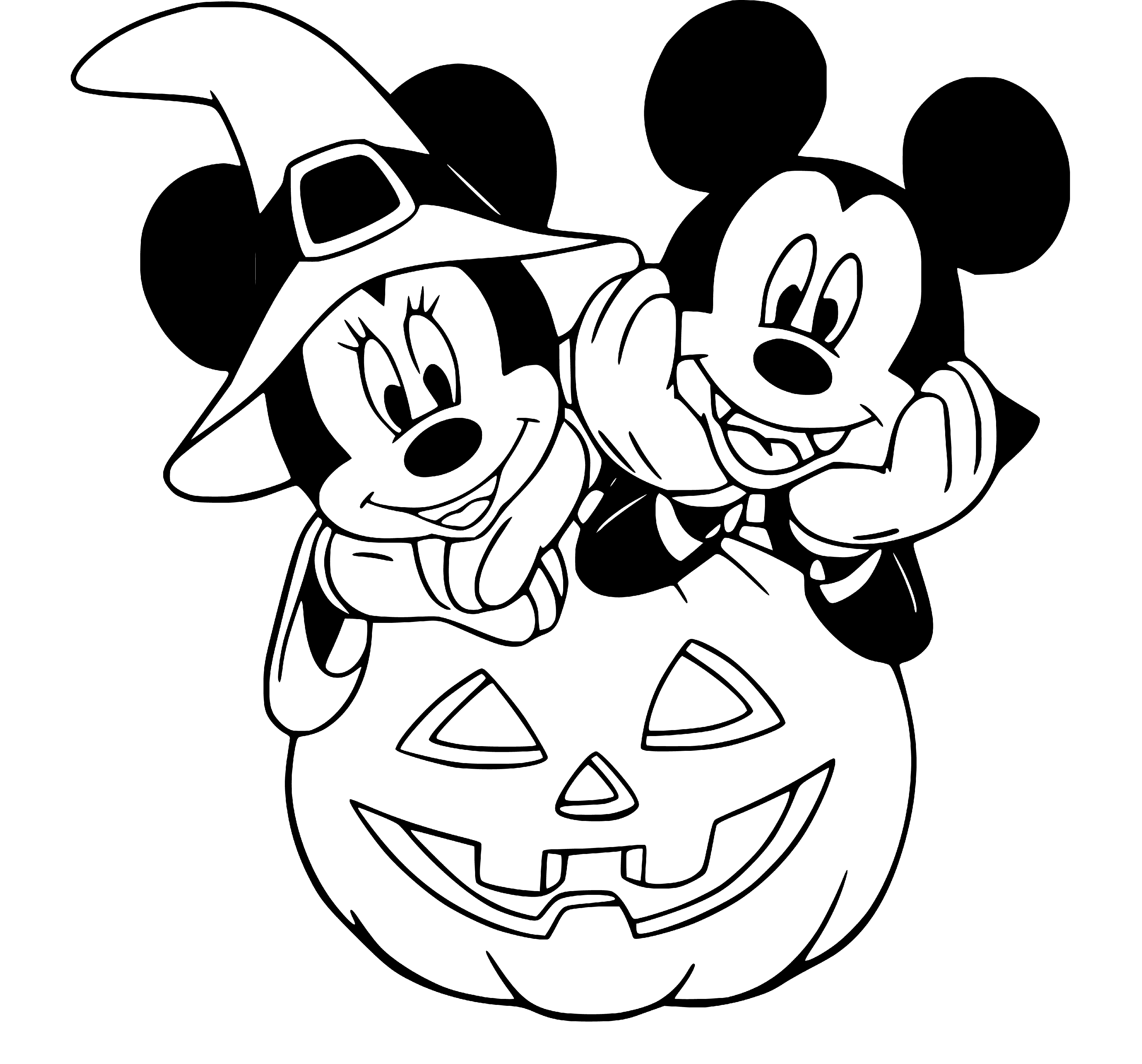 Minnie Mouse and Mickey Halloween Coloring Sheets - SheetalColor.com