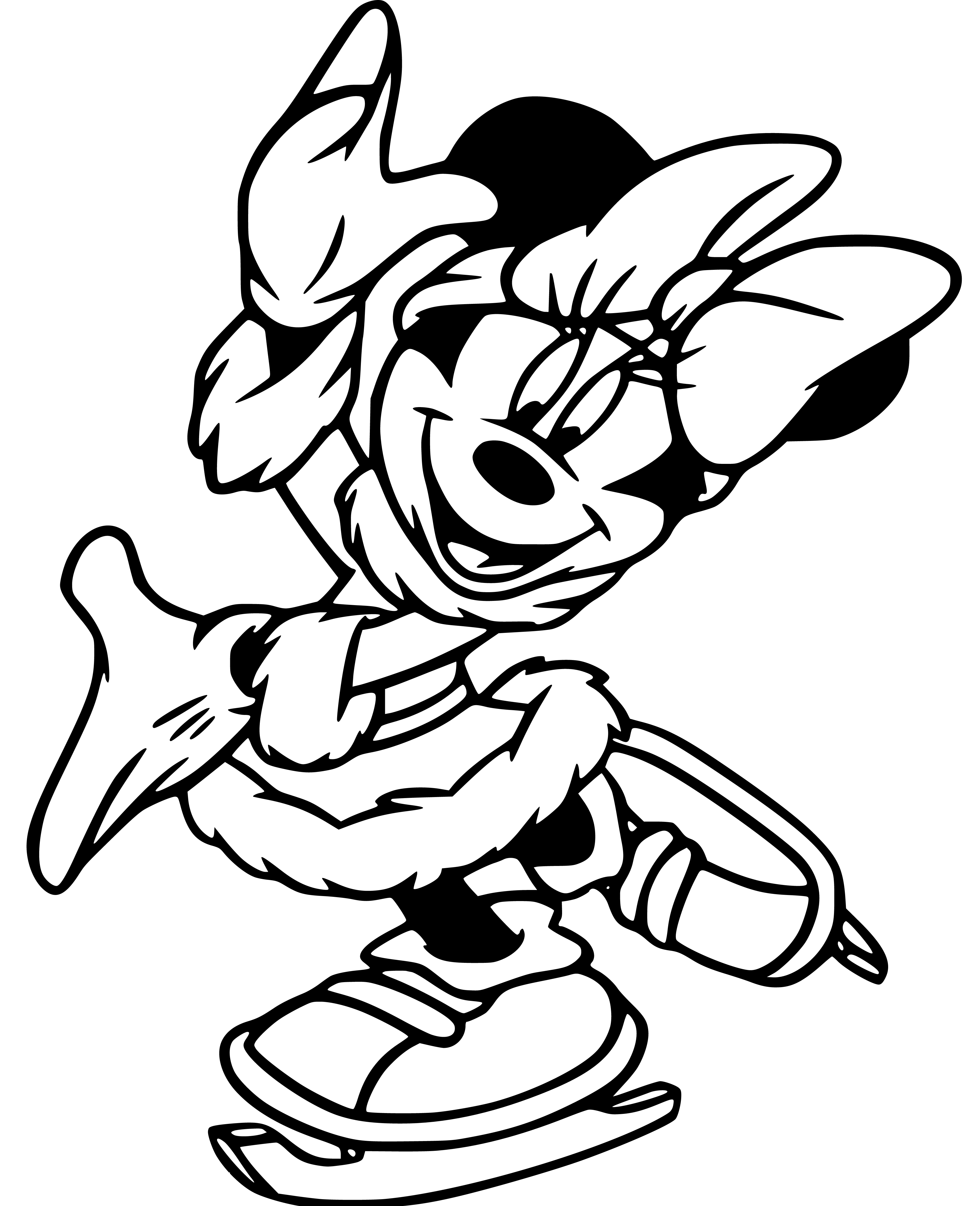 Minnie Mouse sketching to color - SheetalColor.com