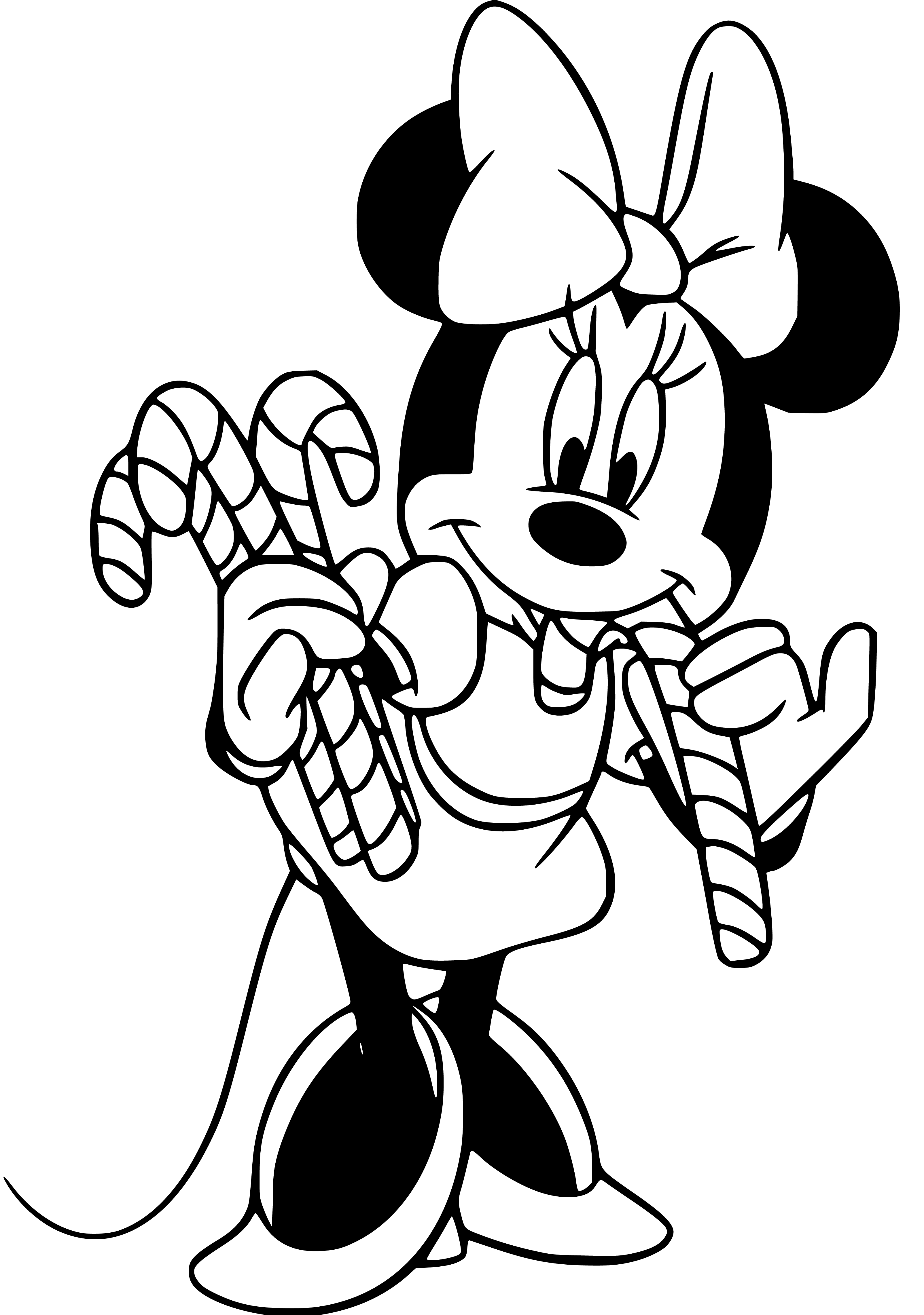 Minnie Mouse Drawing Page to Color Printable - SheetalColor.com