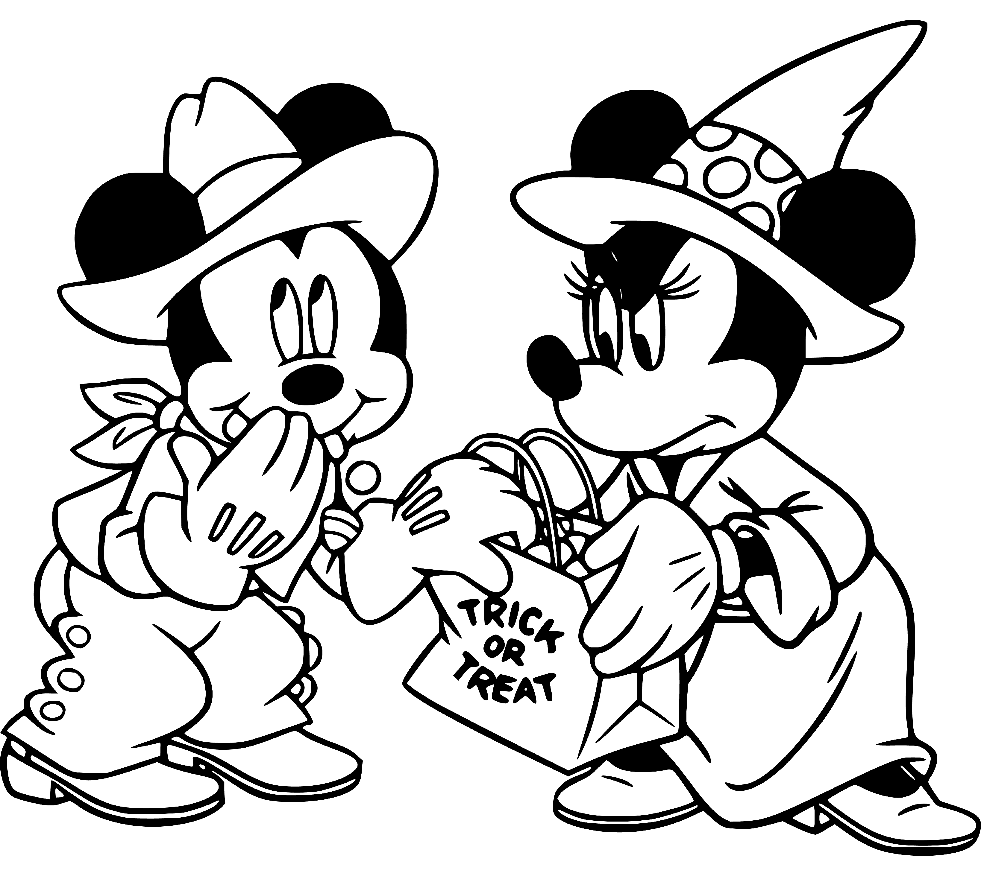 Minnie Mouse and Mickey Mouse Coloring Page 4 Kids - SheetalColor.com