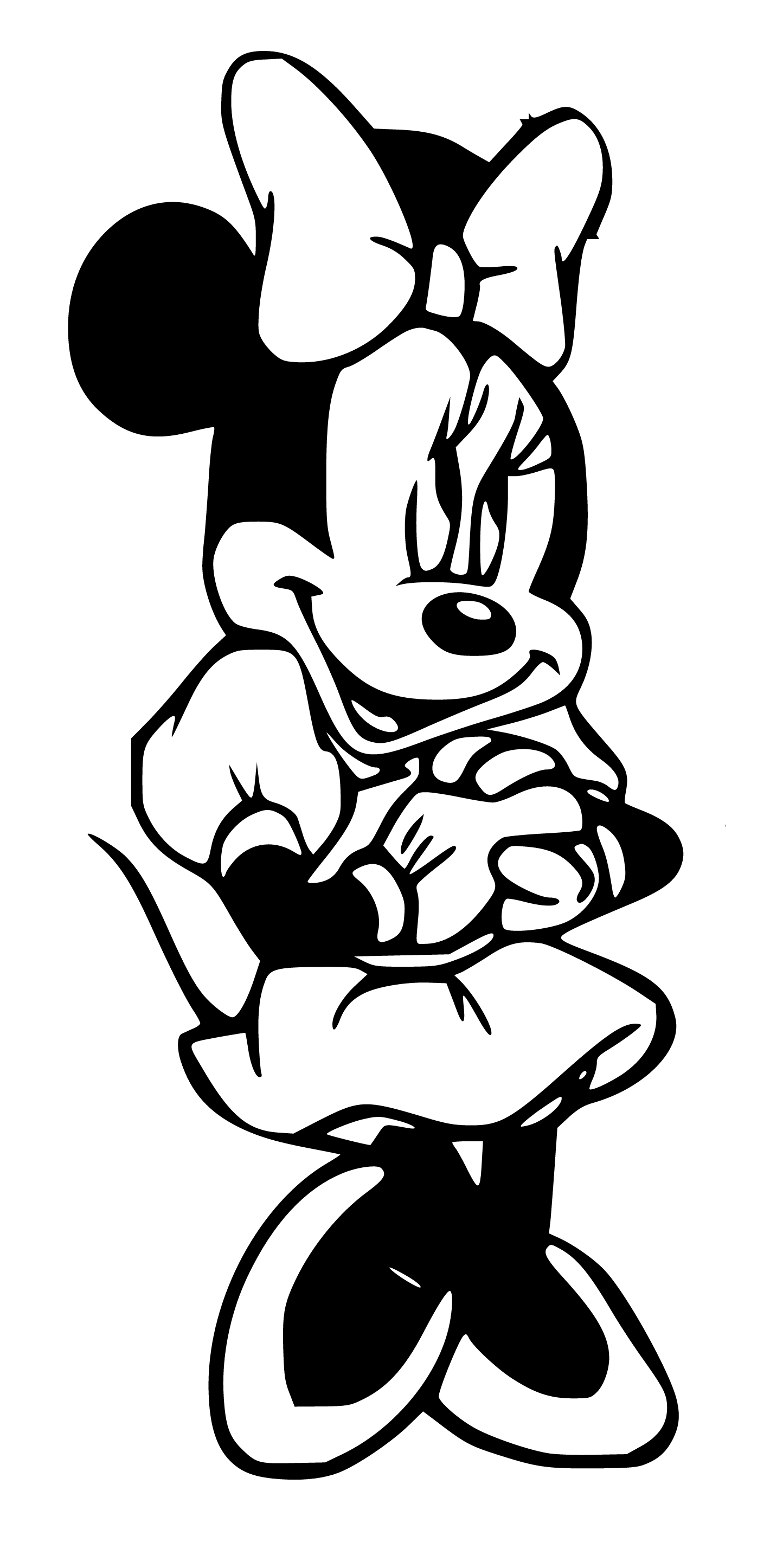 Minnie Mouse Feeling Shy Coloring Page for Kids - SheetalColor.com