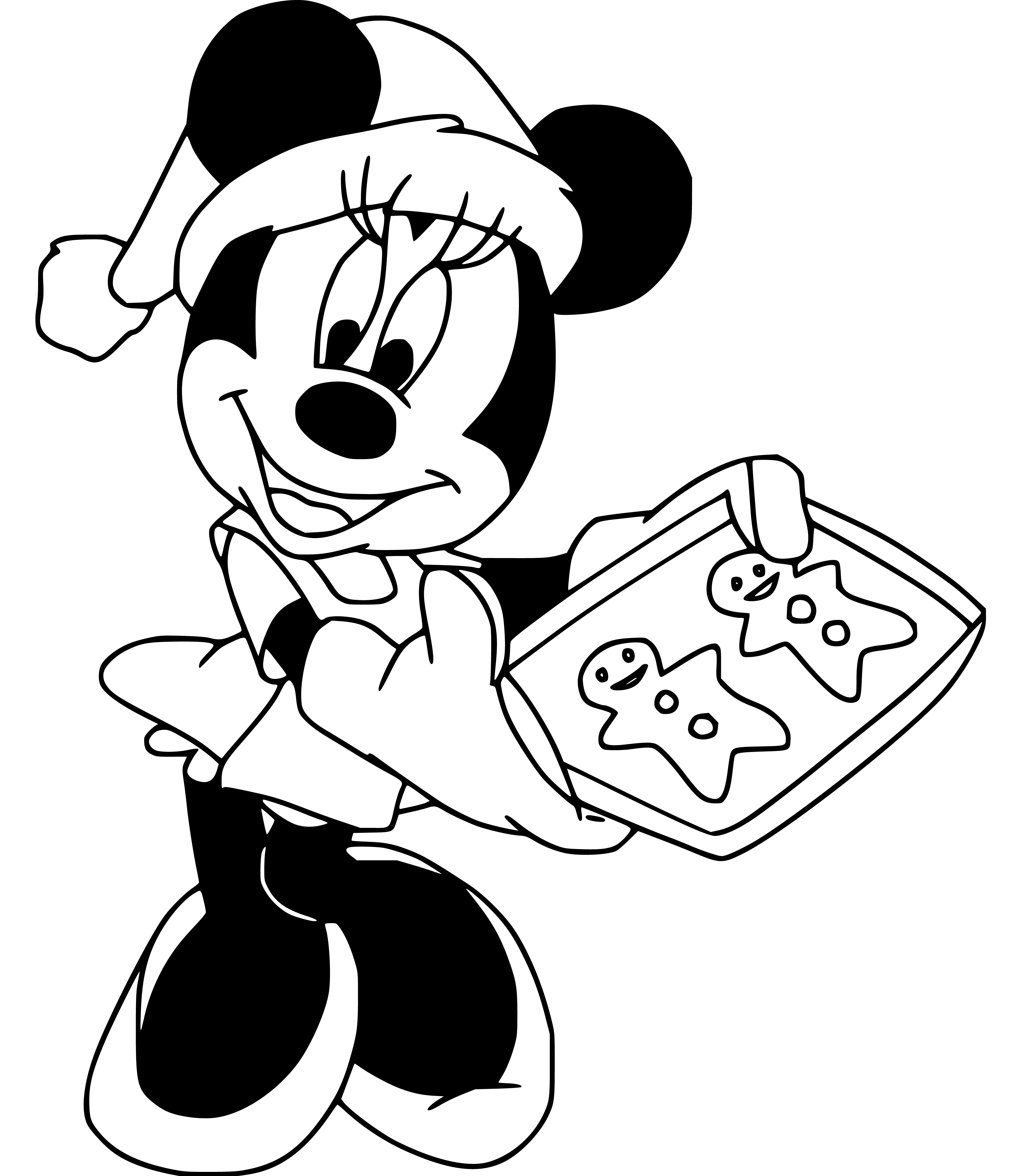 Minnie Mouse black white coloring page easy for kids - SheetalColor.com