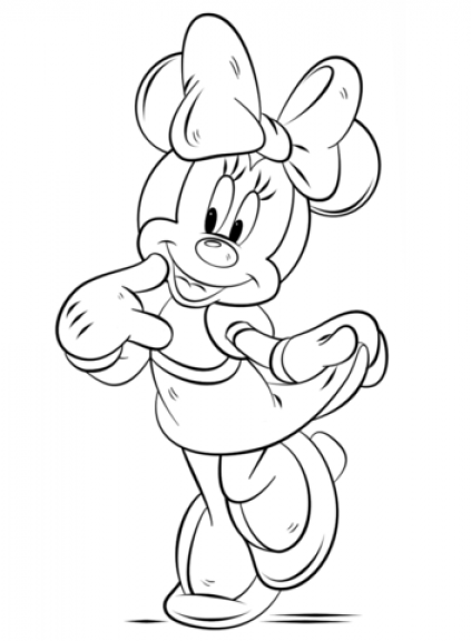 Printable Minnie Mouse Coloring Sheets Easy for Kids - Blank Outline ...