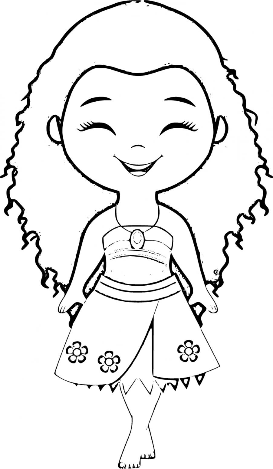 Moana as a Child Coloring Page 10 - SheetalColor.com