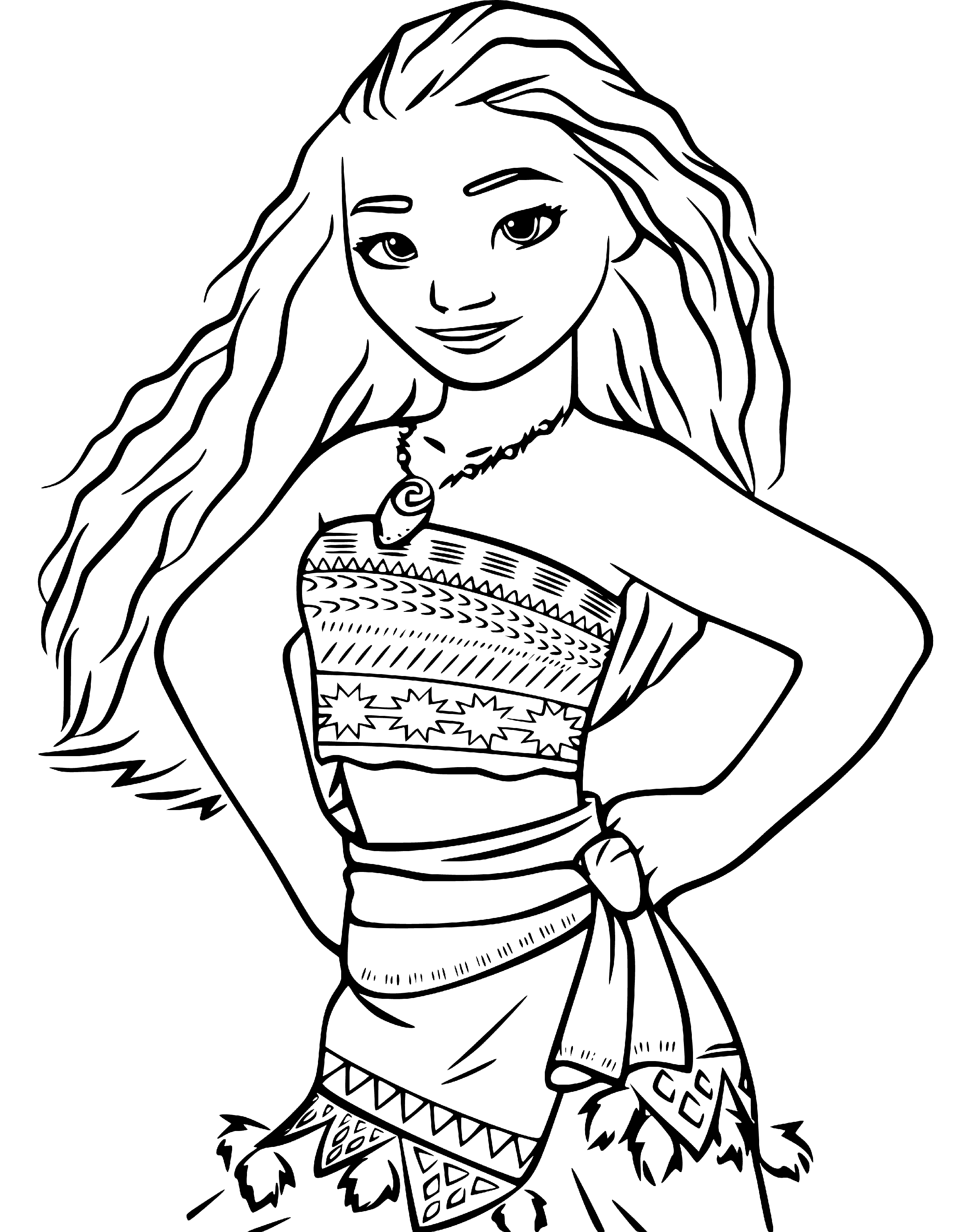 Princess Moana Coloring Page Printable - SheetalColor.com