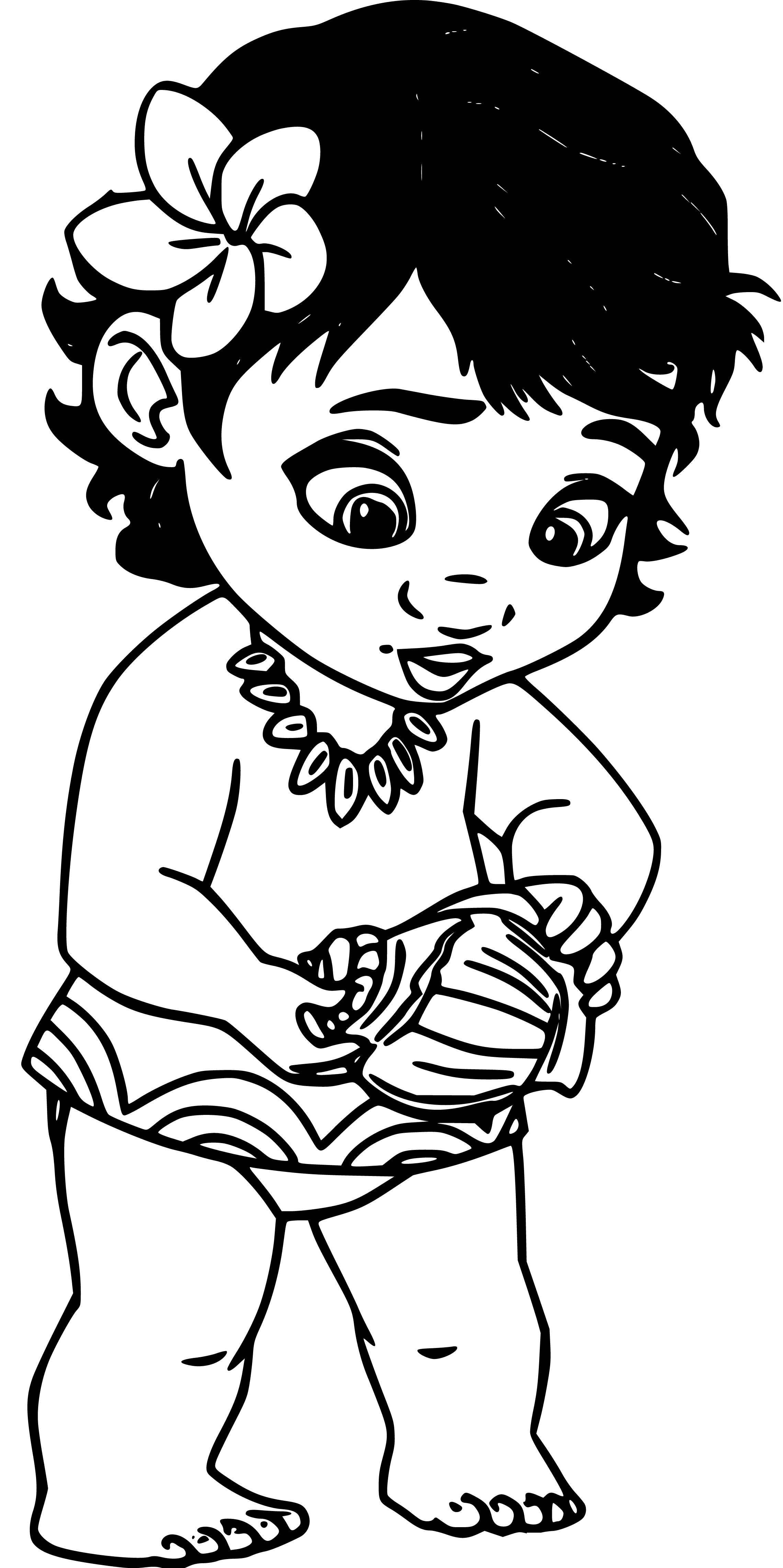 Toddler Moana Coloring Page for Kids - SheetalColor.com