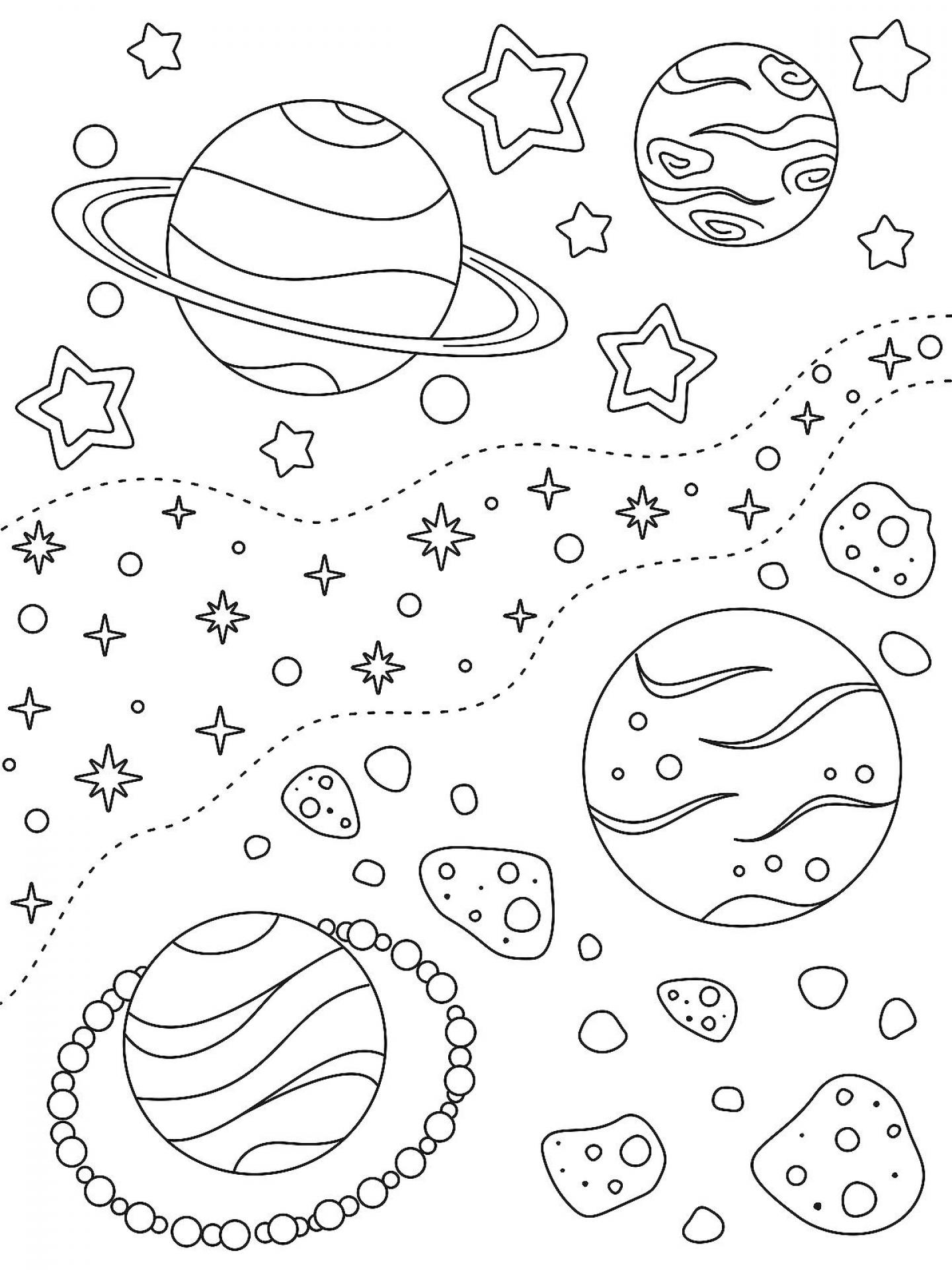 Outer Space Coloring Pages for Kids: Free Printable - SheetalColor.com