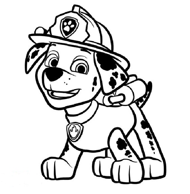 Printable Paw Patrol Marshall Coloring Sheets Easy for Kids - Blank ...