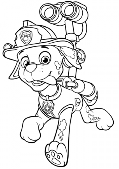 Printable Paw Patrol Marshall Coloring Sheets Easy for Kids - Blank ...