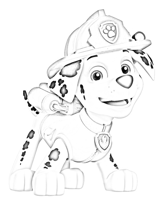 Paw Patrol Cute Marshall Coloring Pages - SheetalColor.com