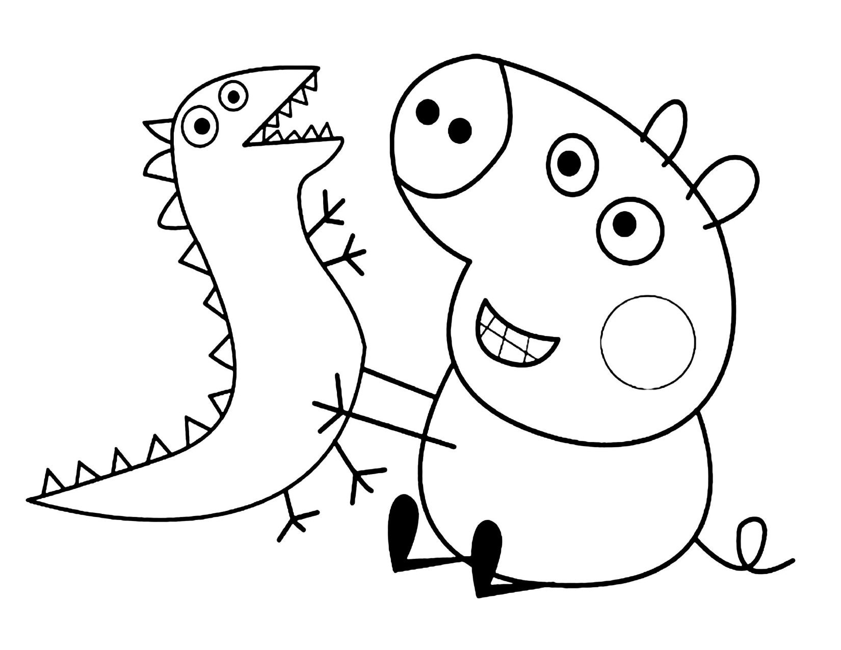 Peppa Pig Coloring Pages easy for kids - SheetalColor.com