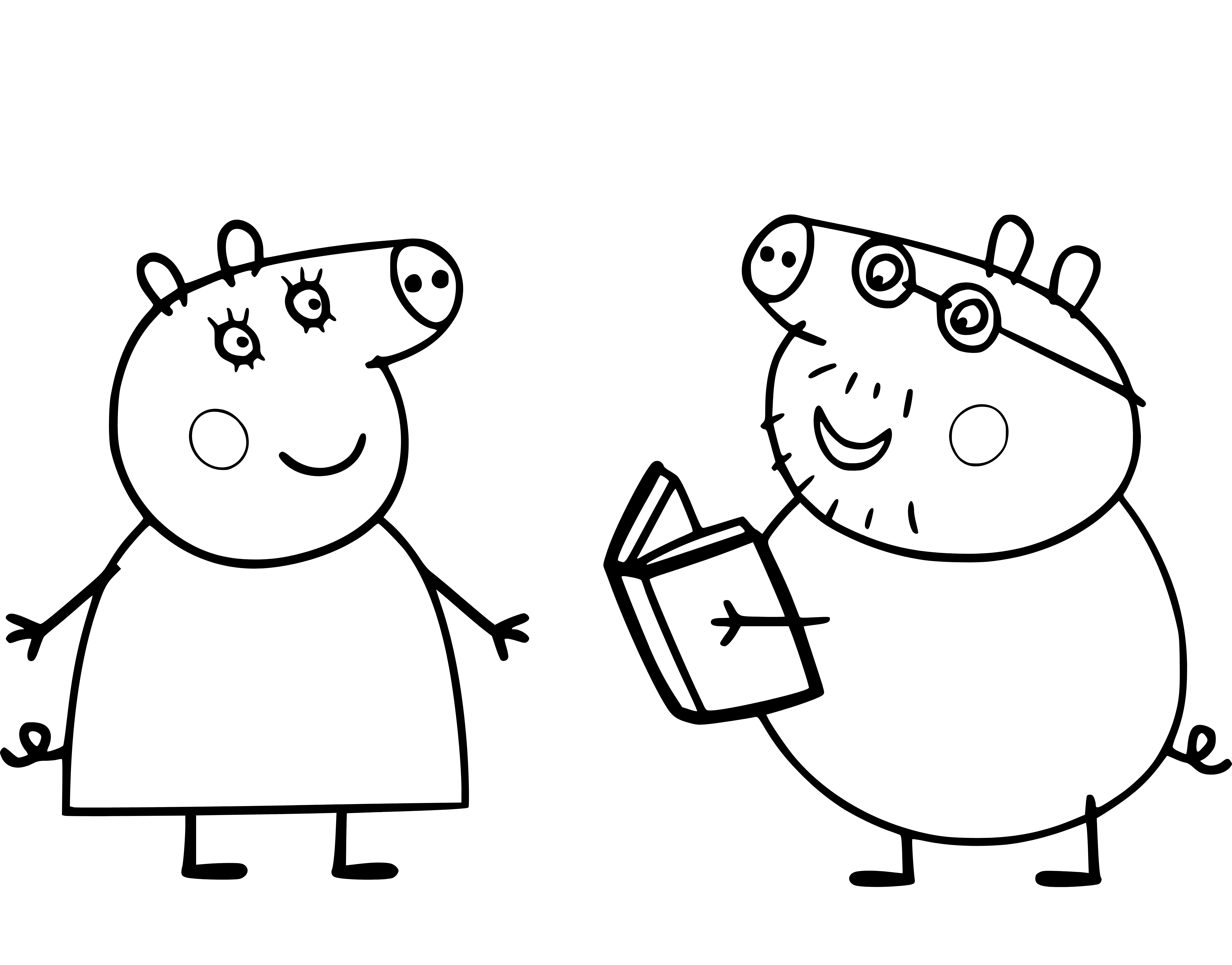 Daddy Pig and Mummy Pig - SheetalColor.com