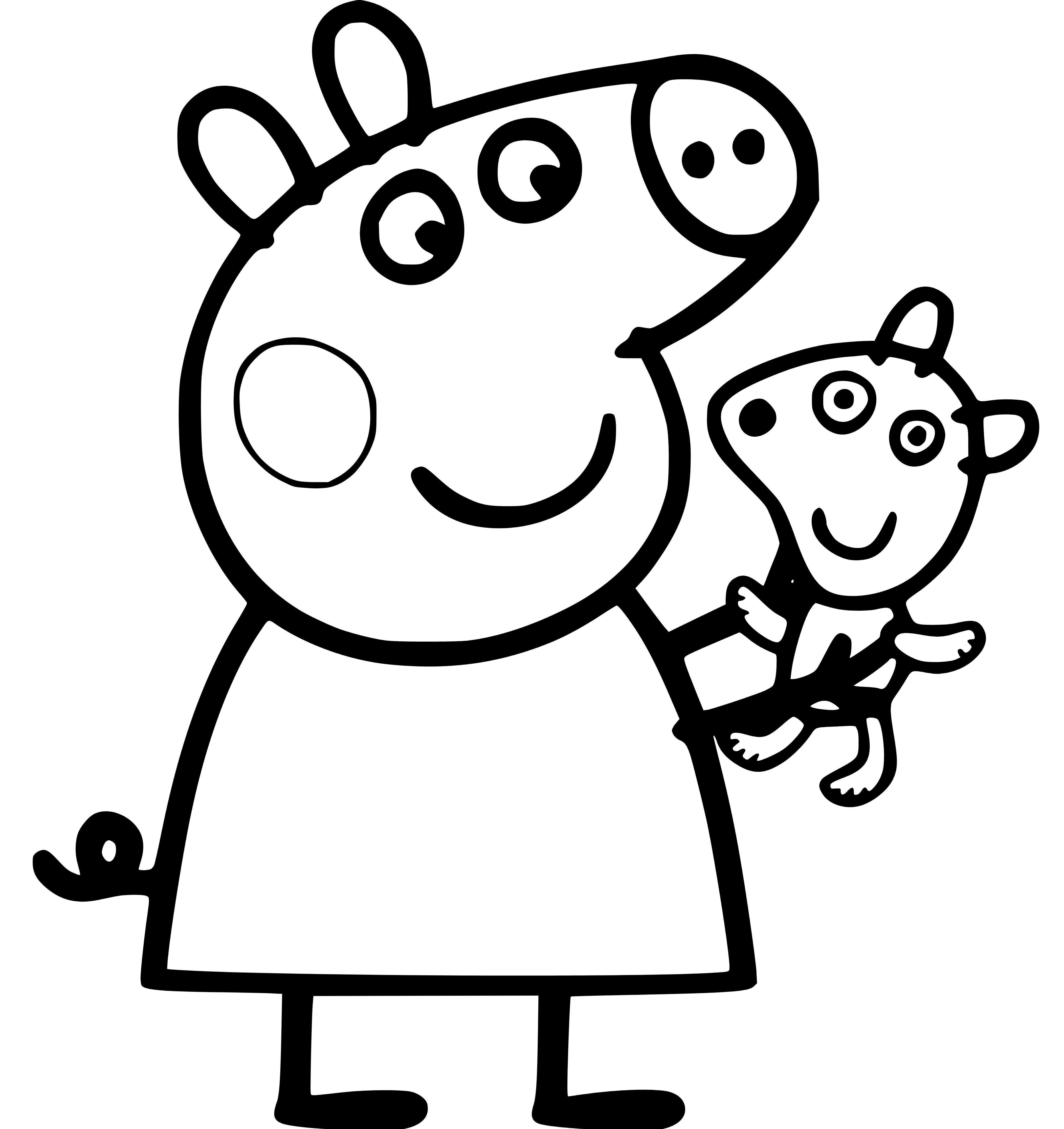 Peppa Pig holding Teddy Bear - SheetalColor.com