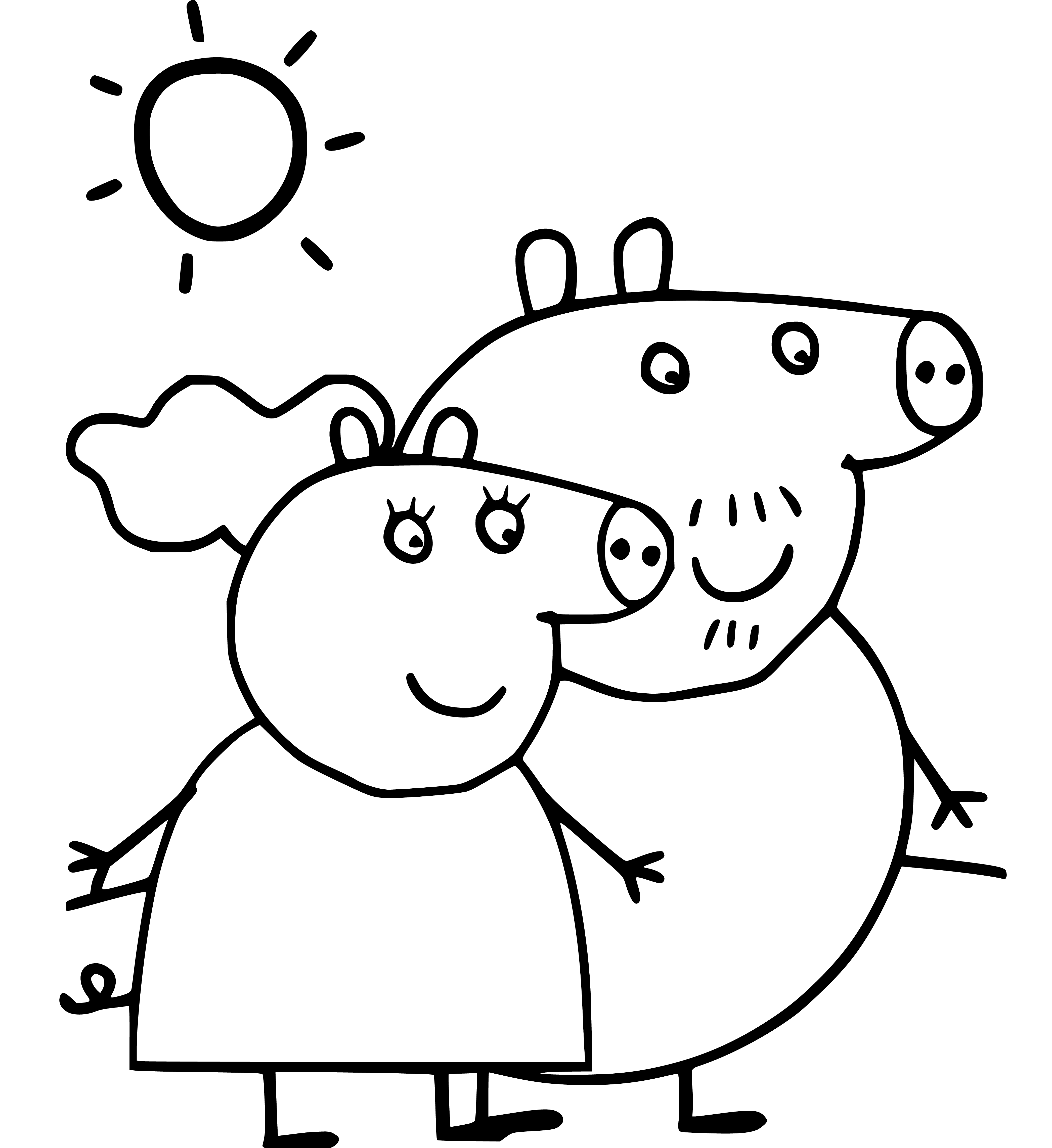 Granda Pig and Granny Pig - SheetalColor.com