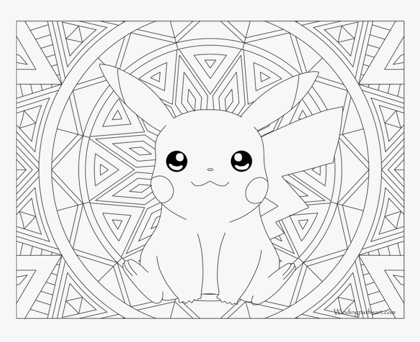 Simple Pikachu Coloring Pages Mandala - SheetalColor.com