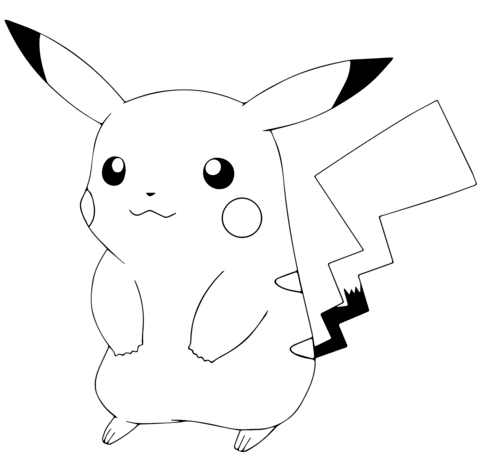 Pokémon GO Pikachu coloring page - SheetalColor.com