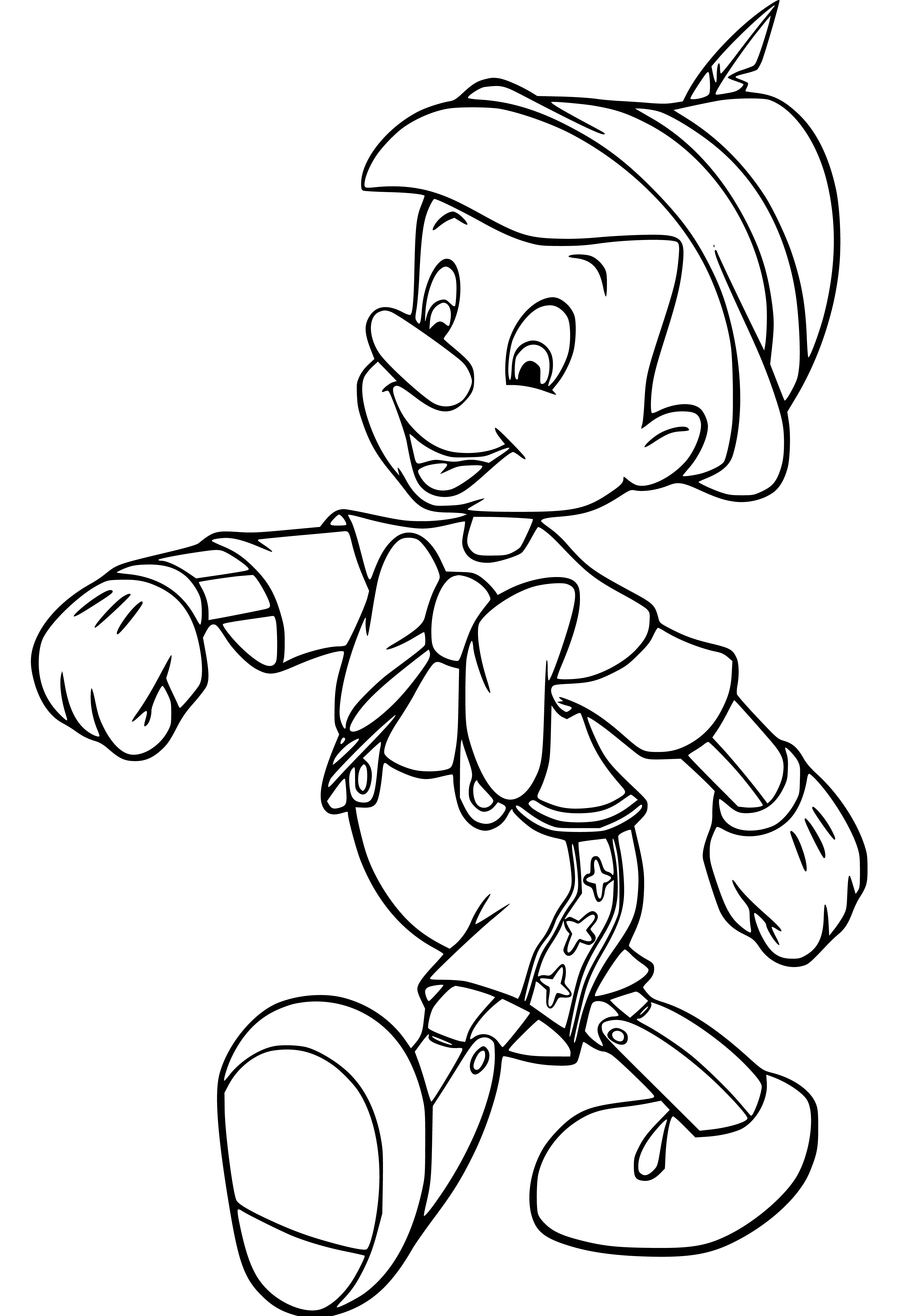 Pinocchio Walking Coloring Sheet - SheetalColor.com