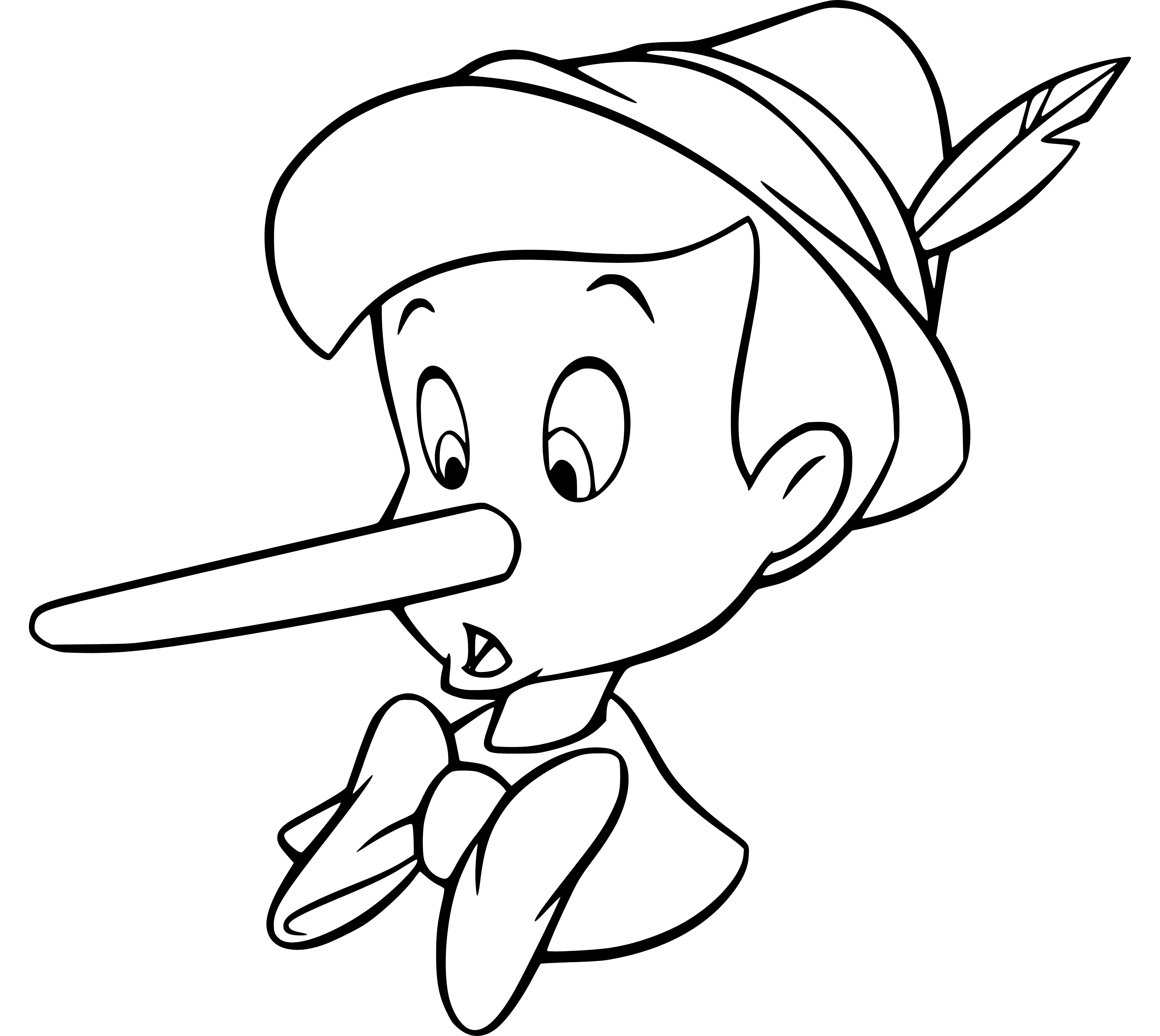 Pinocchio Nose Growing Coloring Page - SheetalColor.com