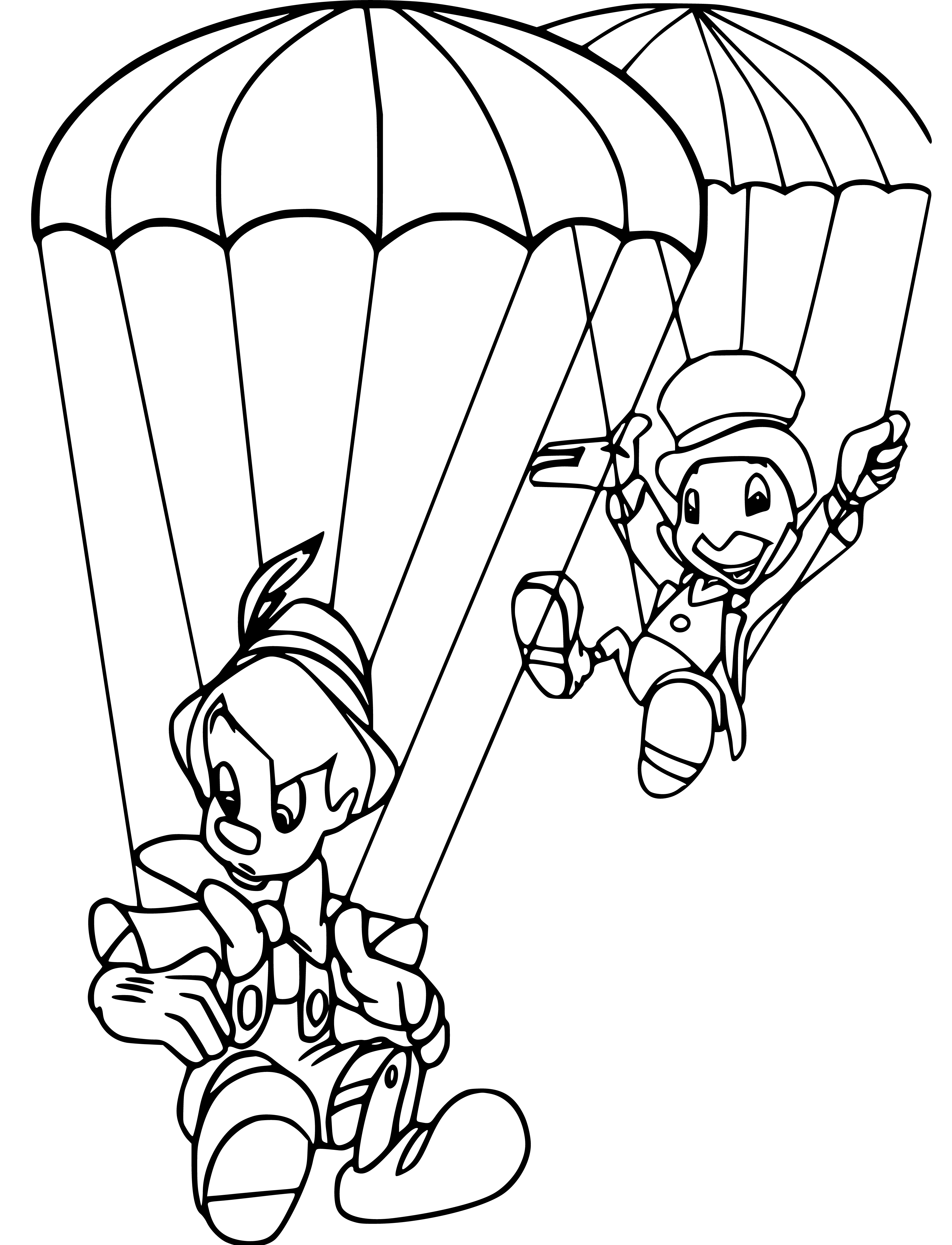 Pinocchio and Jiminy Coloring Page for Children - SheetalColor.com