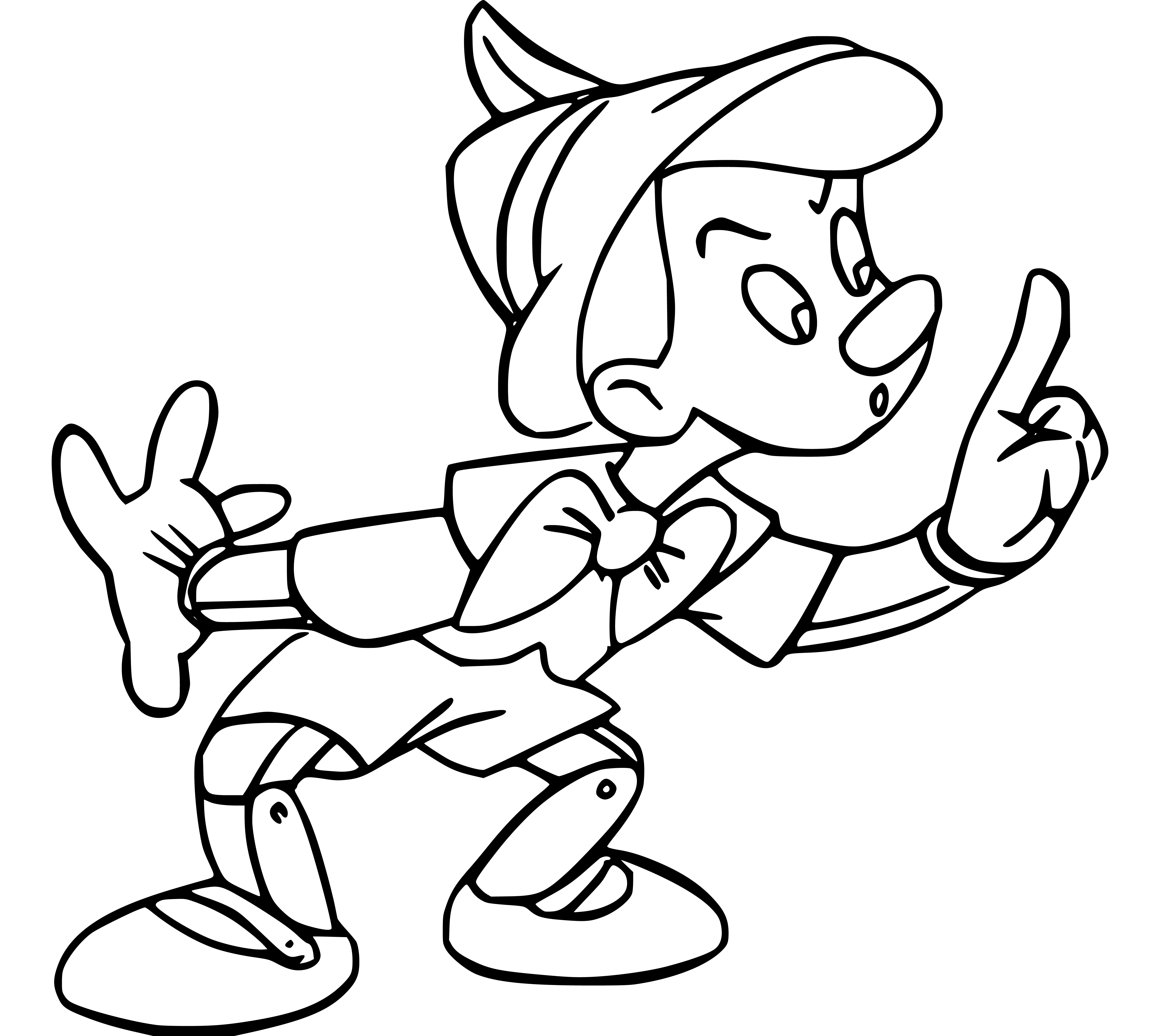 Pinocchio Talking Coloring Page for Kids - SheetalColor.com