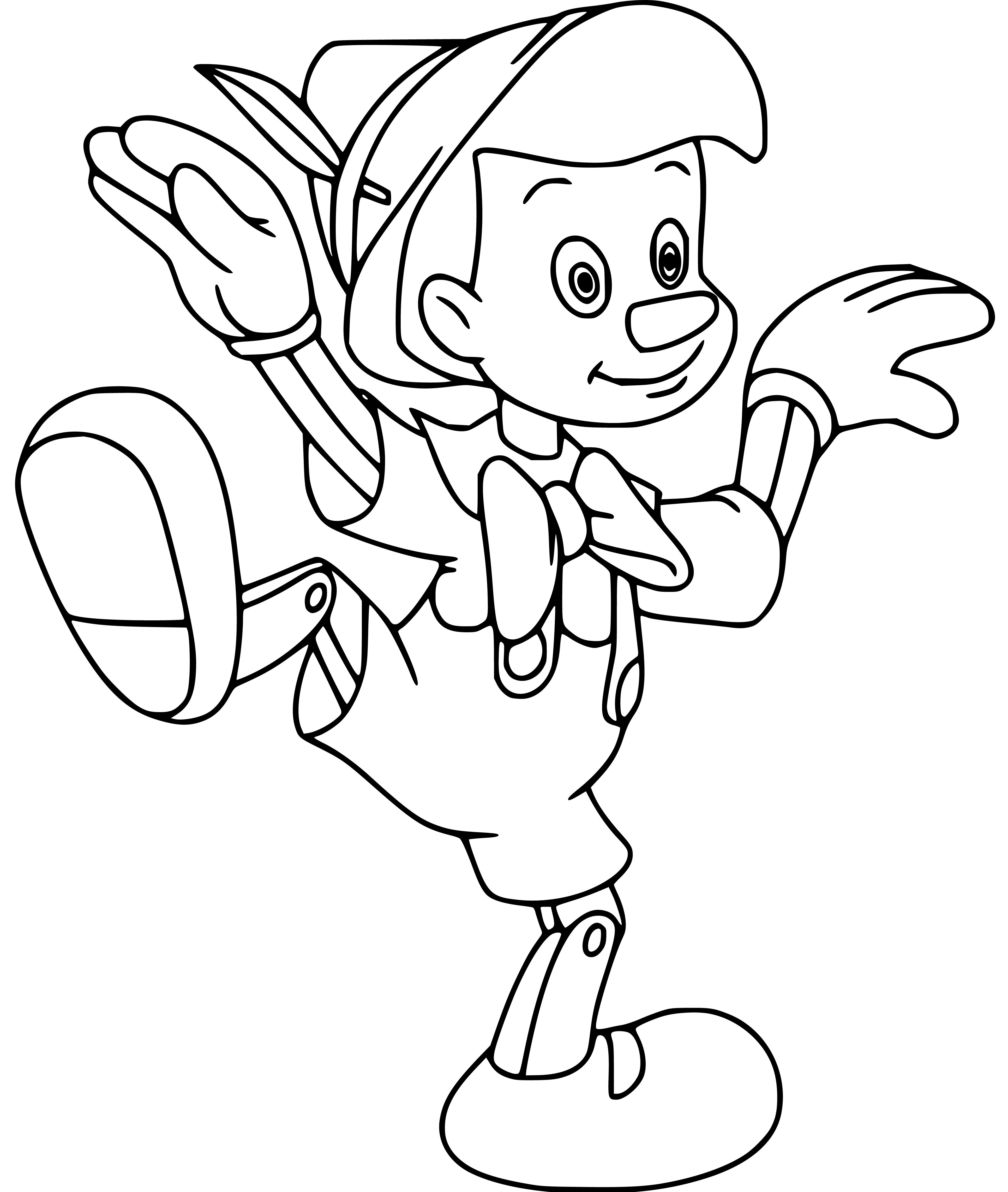 Pinocchio Coloring Page Easy for Kids Disney - SheetalColor.com