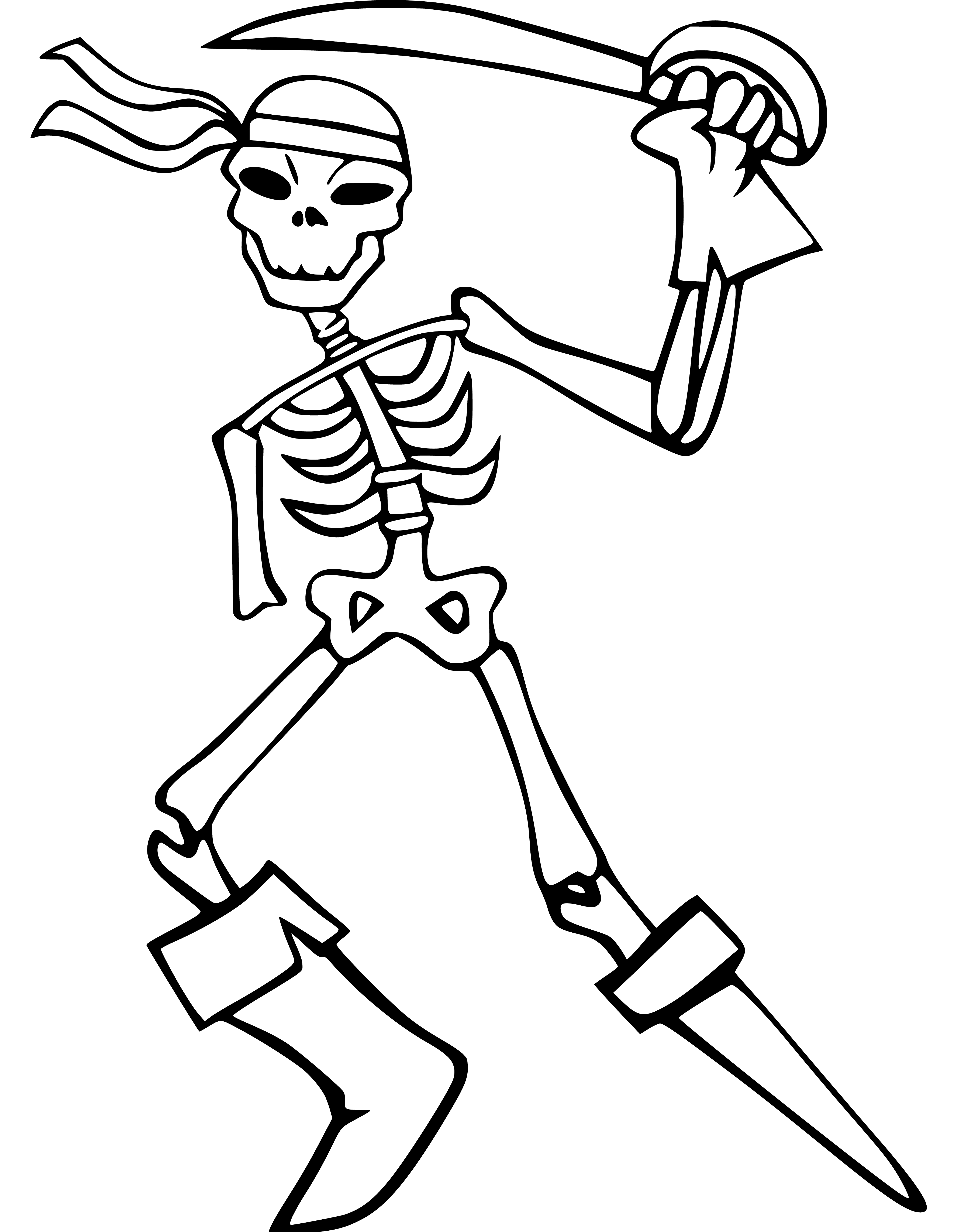 Skeleton Pirate Coloring Pages for Kids to Print - SheetalColor.com