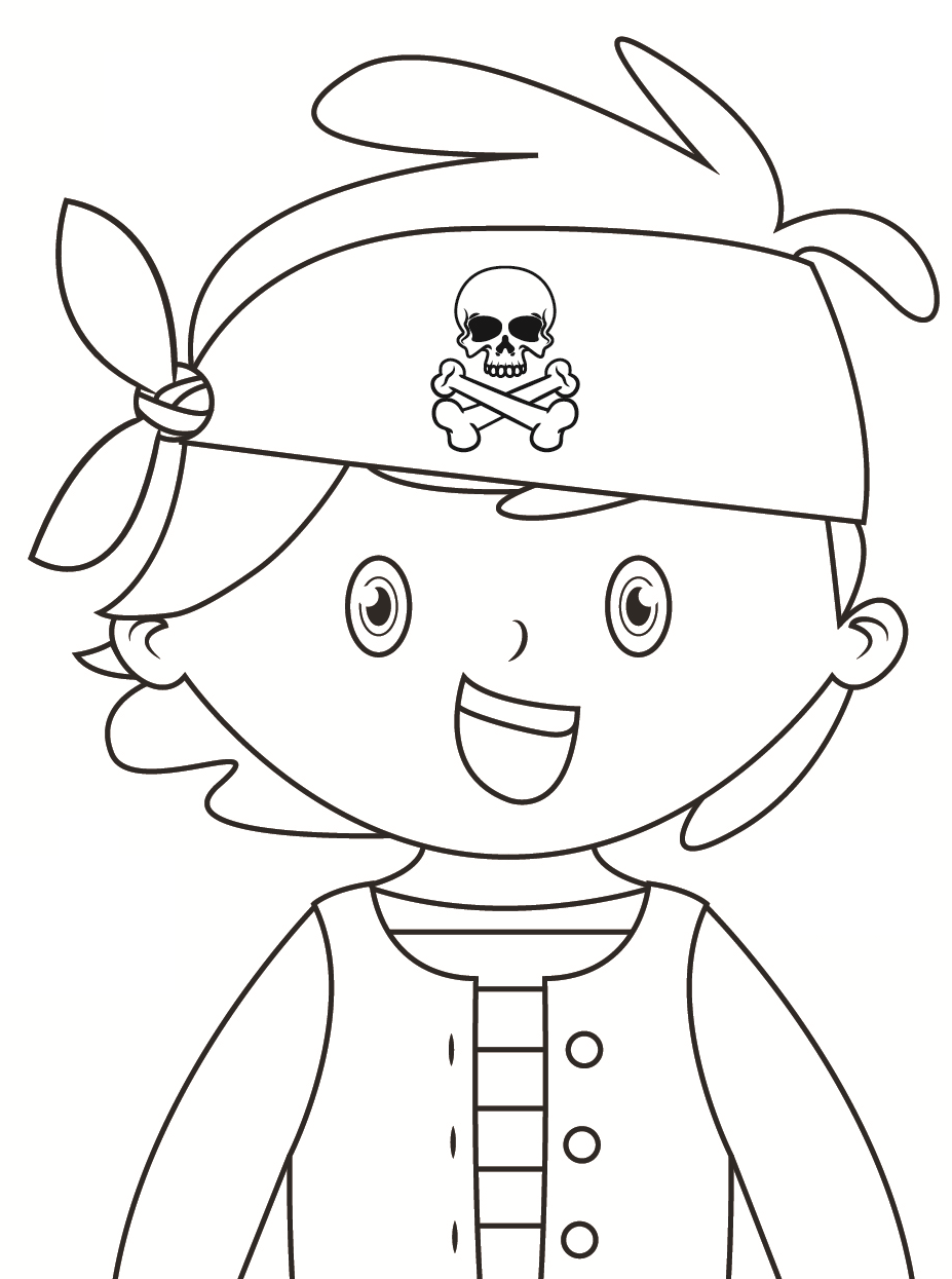 Kid Pirate Coloring Sheet - SheetalColor.com