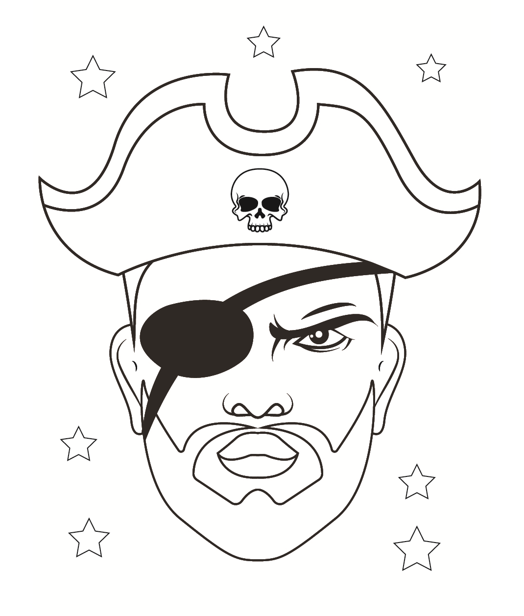 Pirate with one eye coloring sheet - SheetalColor.com