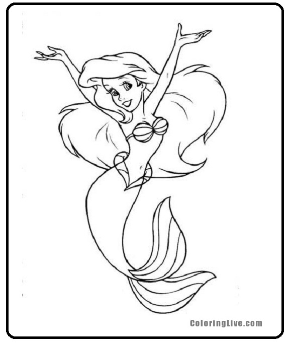 Princess Ariel The Little Mermaid Coloring Page - SheetalColor.com