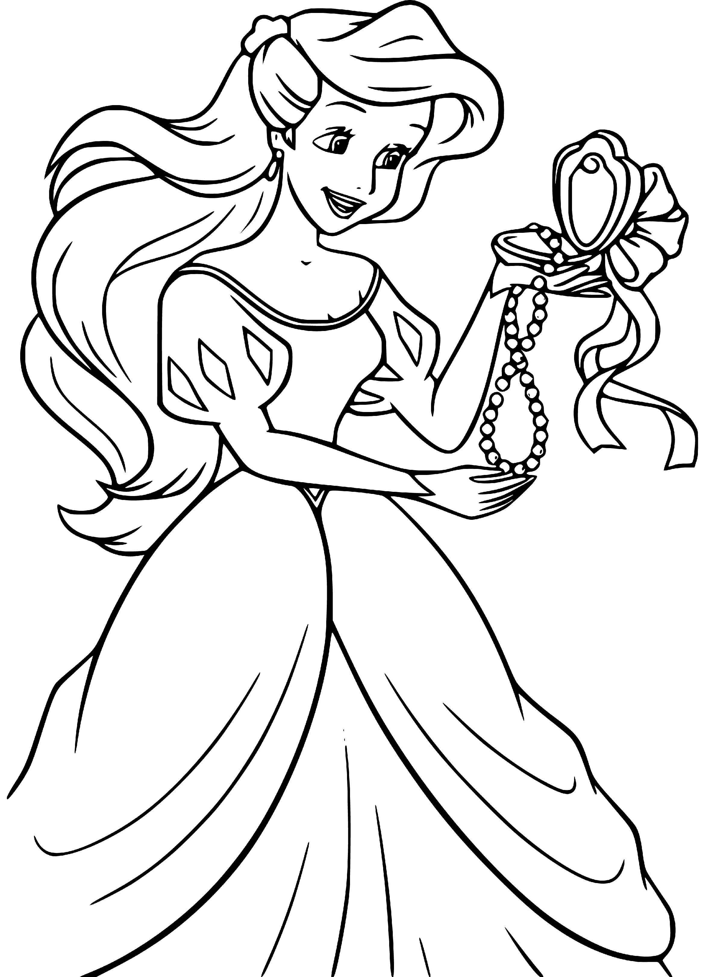 Princess Ariel Human Coloring Page - SheetalColor.com