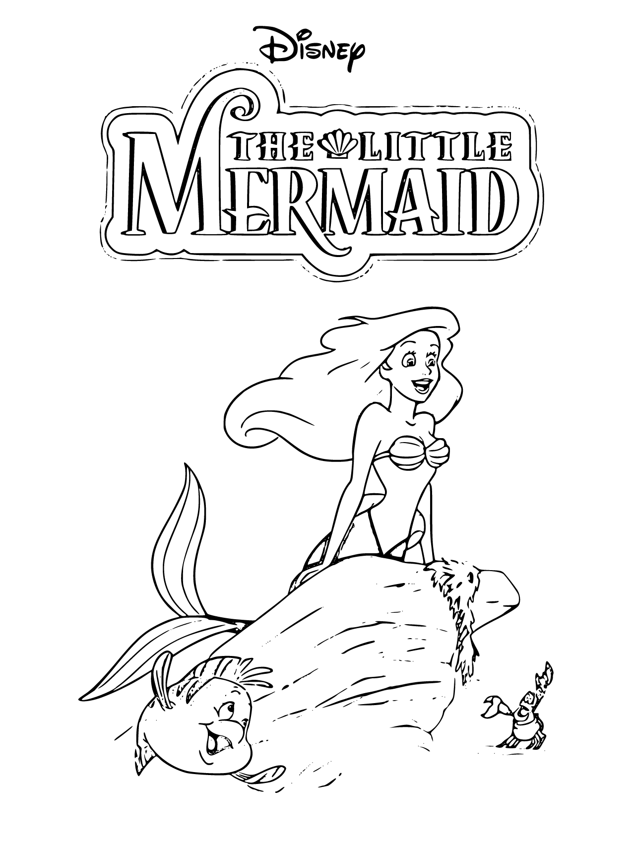 Princess Ariel The Little Mermaid Coloring Page for Kids - SheetalColor.com