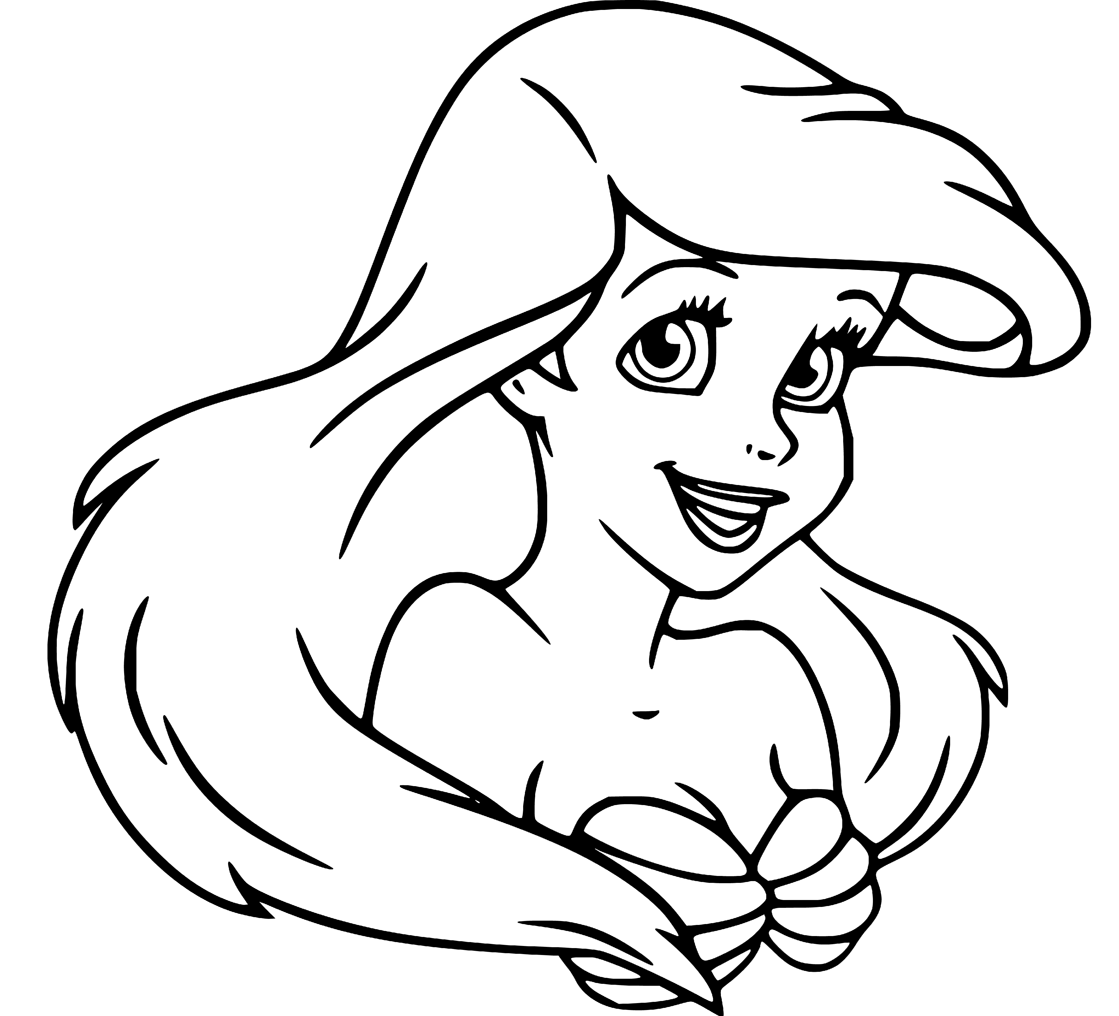 Printable Princess Ariel The Little Mermaid Coloring Sheets Easy for ...