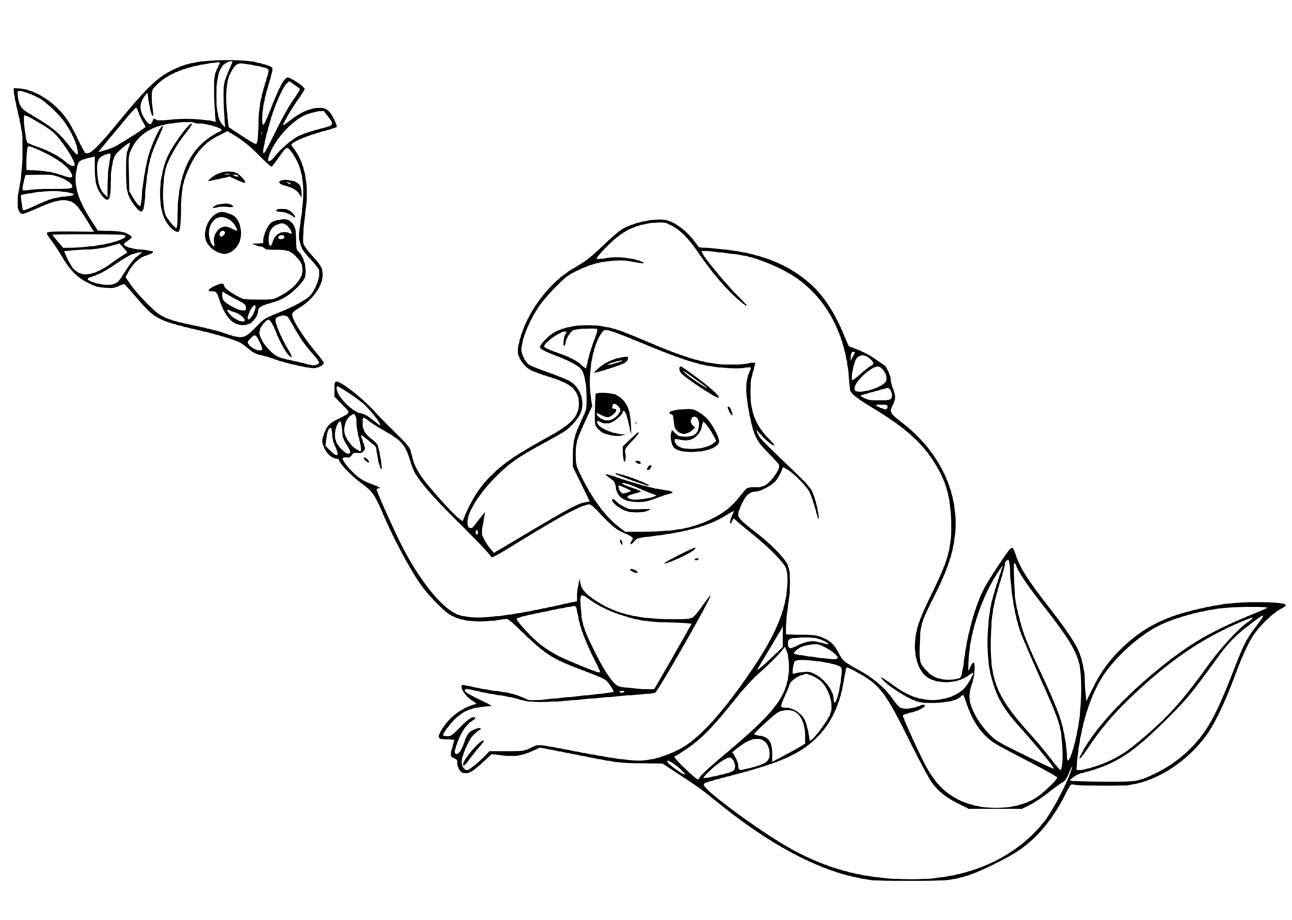 Baby Ariel The Little Mermaid Coloring Page - SheetalColor.com