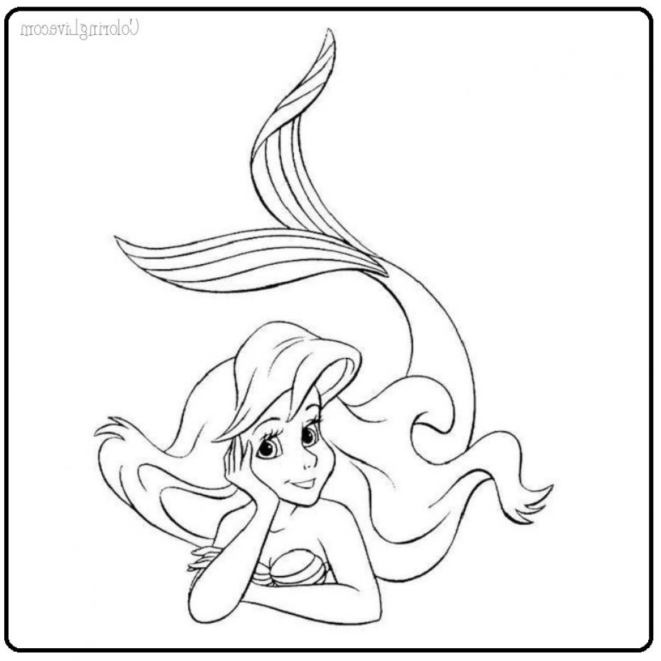 Little Mermaid Coloring Page for Children - SheetalColor.com