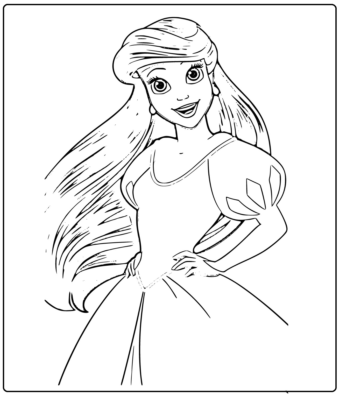 Princess Ariel as Human The Little Mermaid sheet - SheetalColor.com