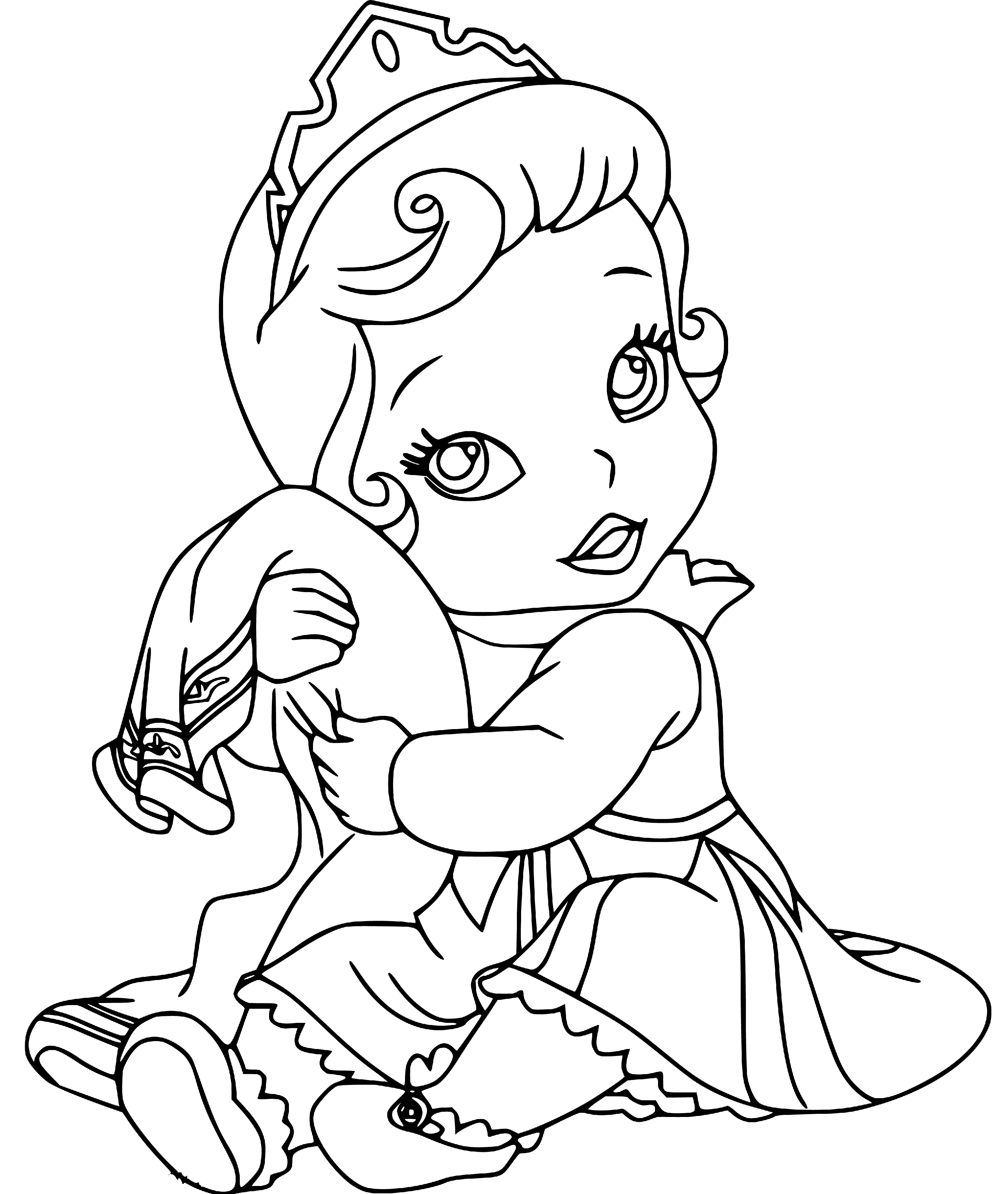 Baby Aurora Coloring Page for Kids to Print - SheetalColor.com