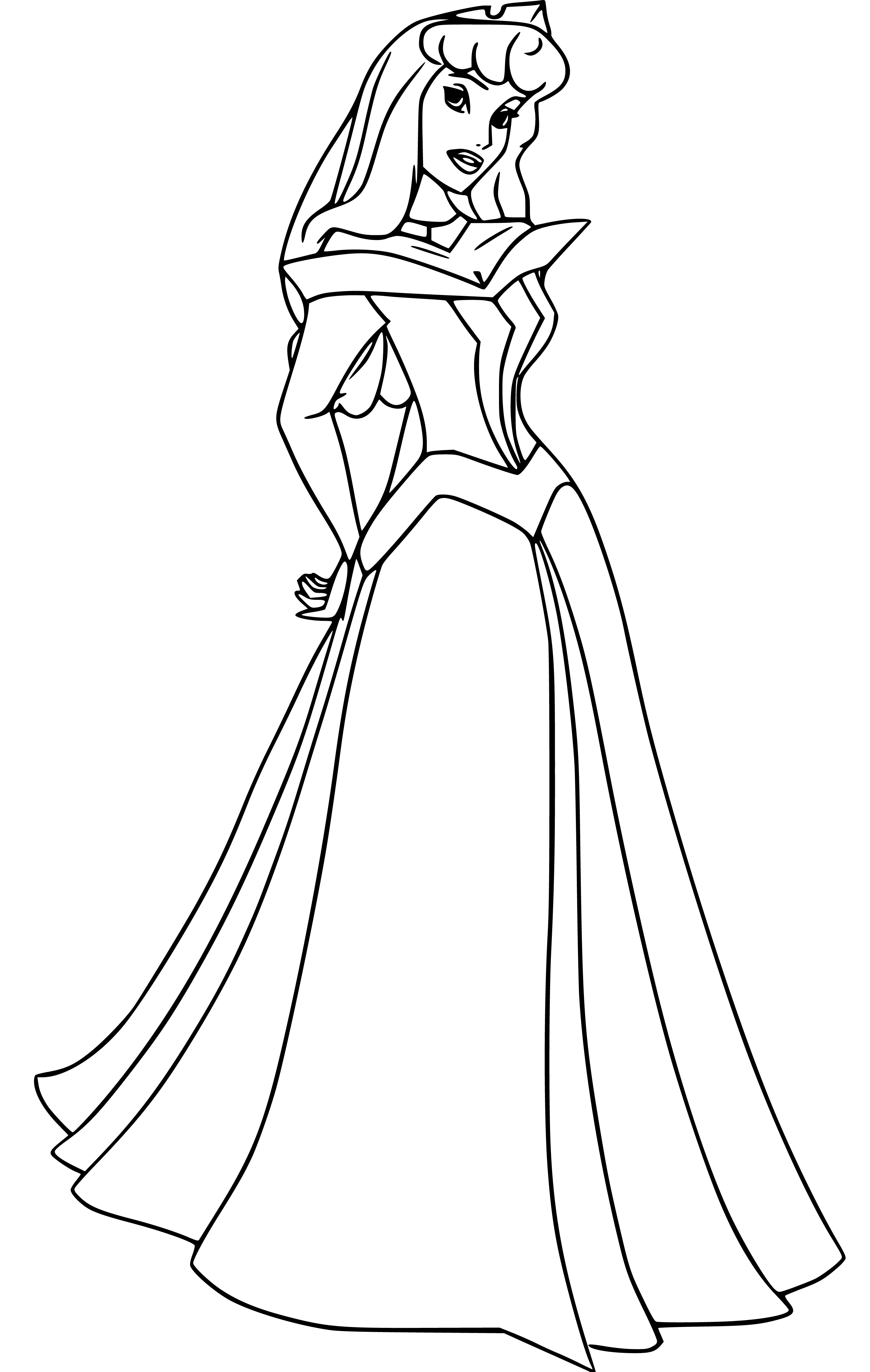 Pretty Princess Aurora Coloring Page for Children Printable Free - SheetalColor.com