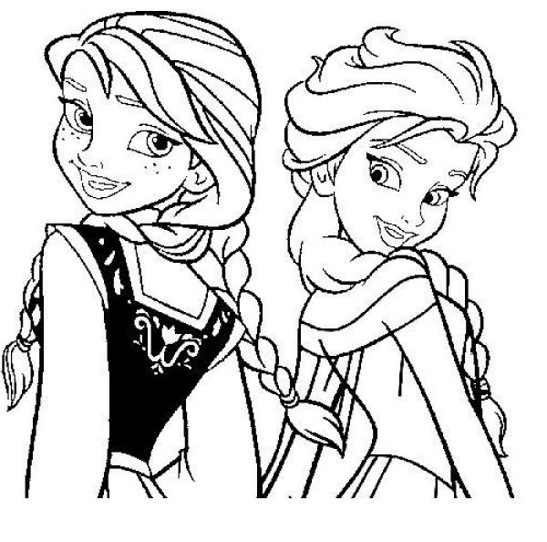 Princess Elsa And Anna From Frozen Coloring Page ... - SheetalColor.com