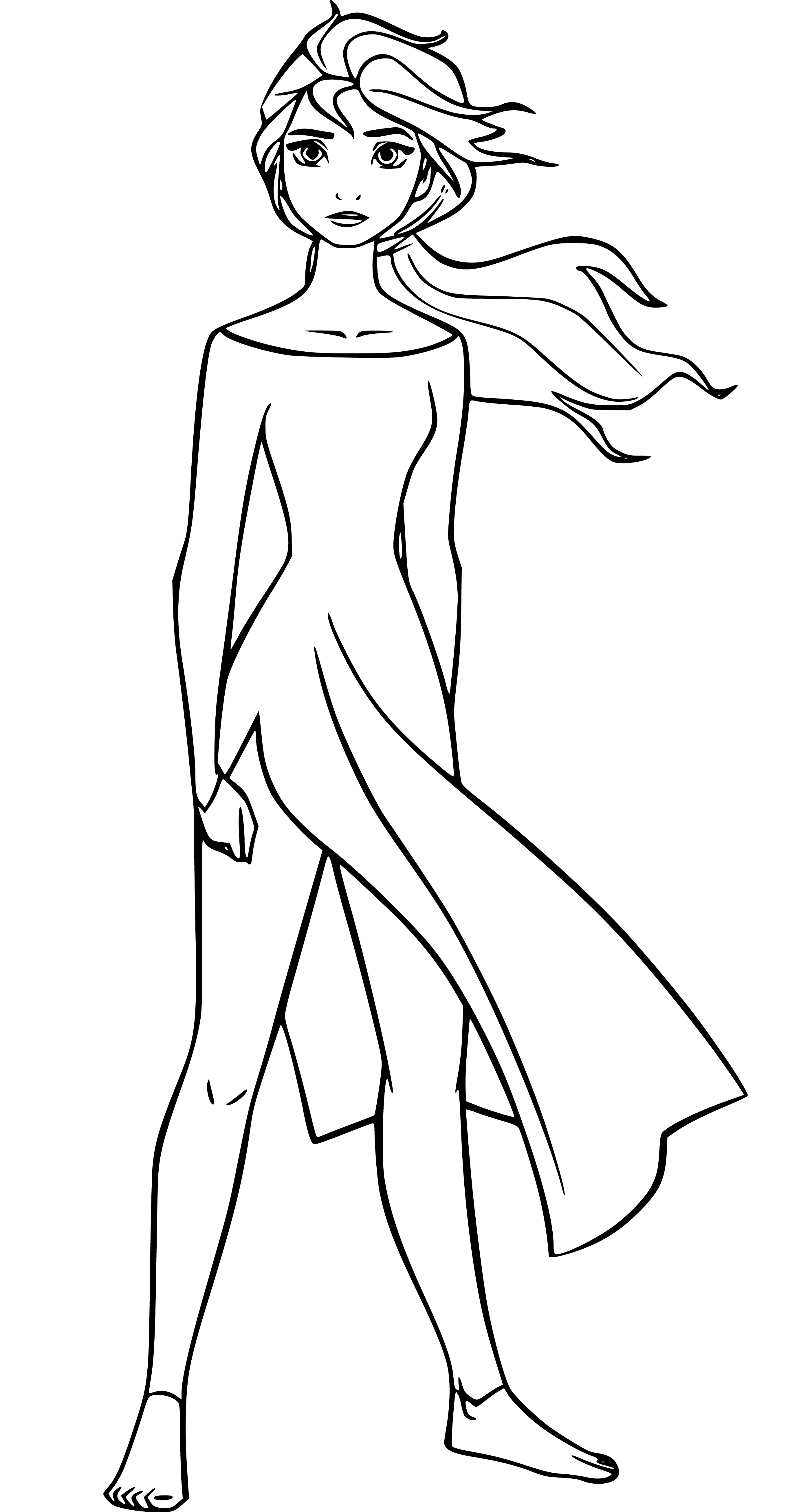 Simple Princess Elsa Coloring Page for Kids - SheetalColor.com