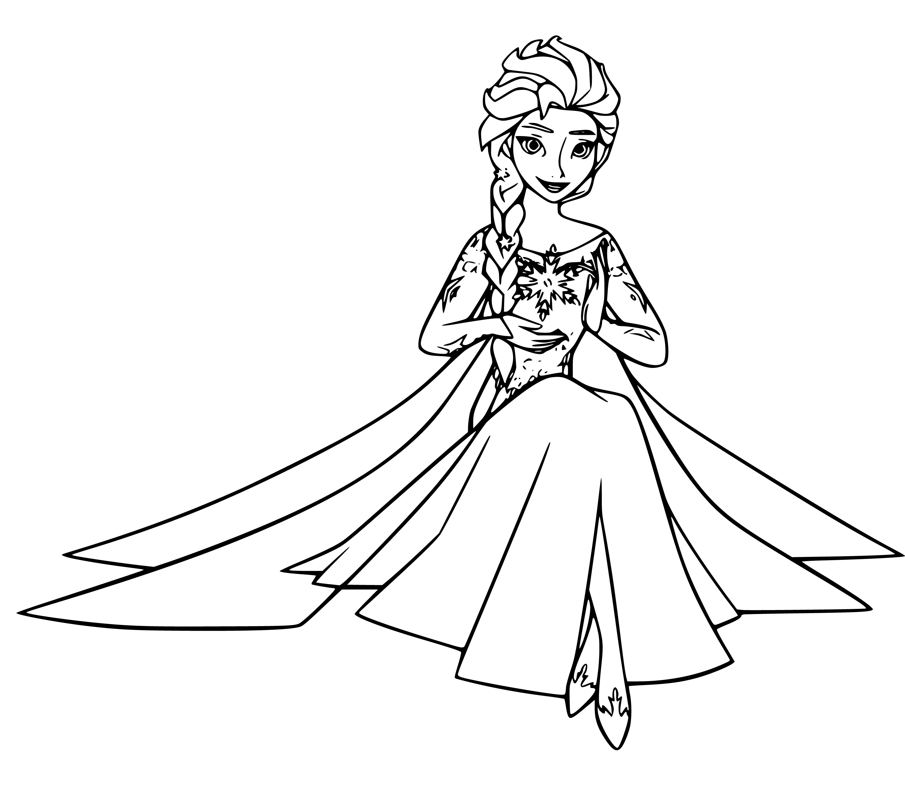 Princess Elsa Lovely Coloring Pages - SheetalColor.com