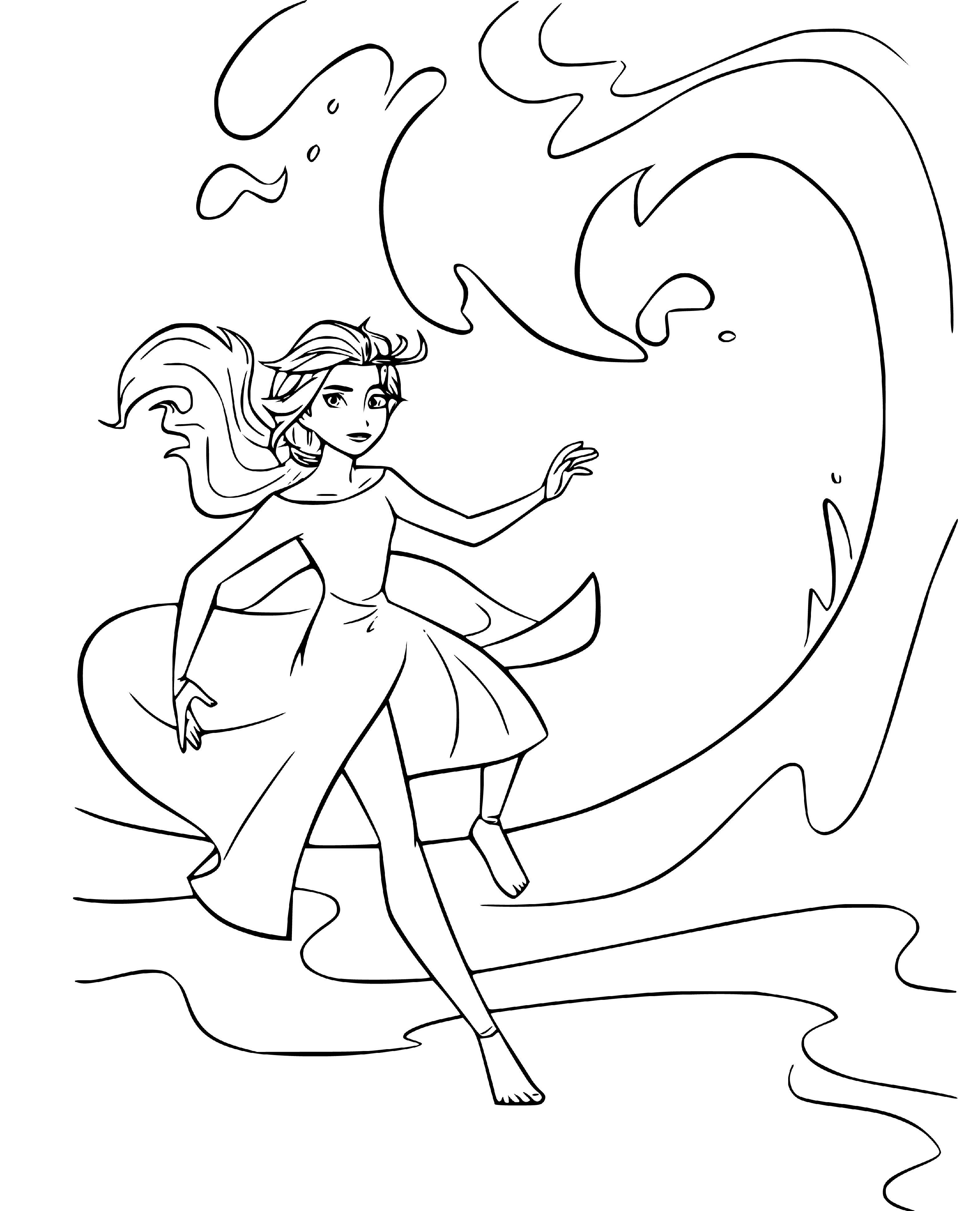 Princess Elsa Sea Coloring Sheet to Print - SheetalColor.com