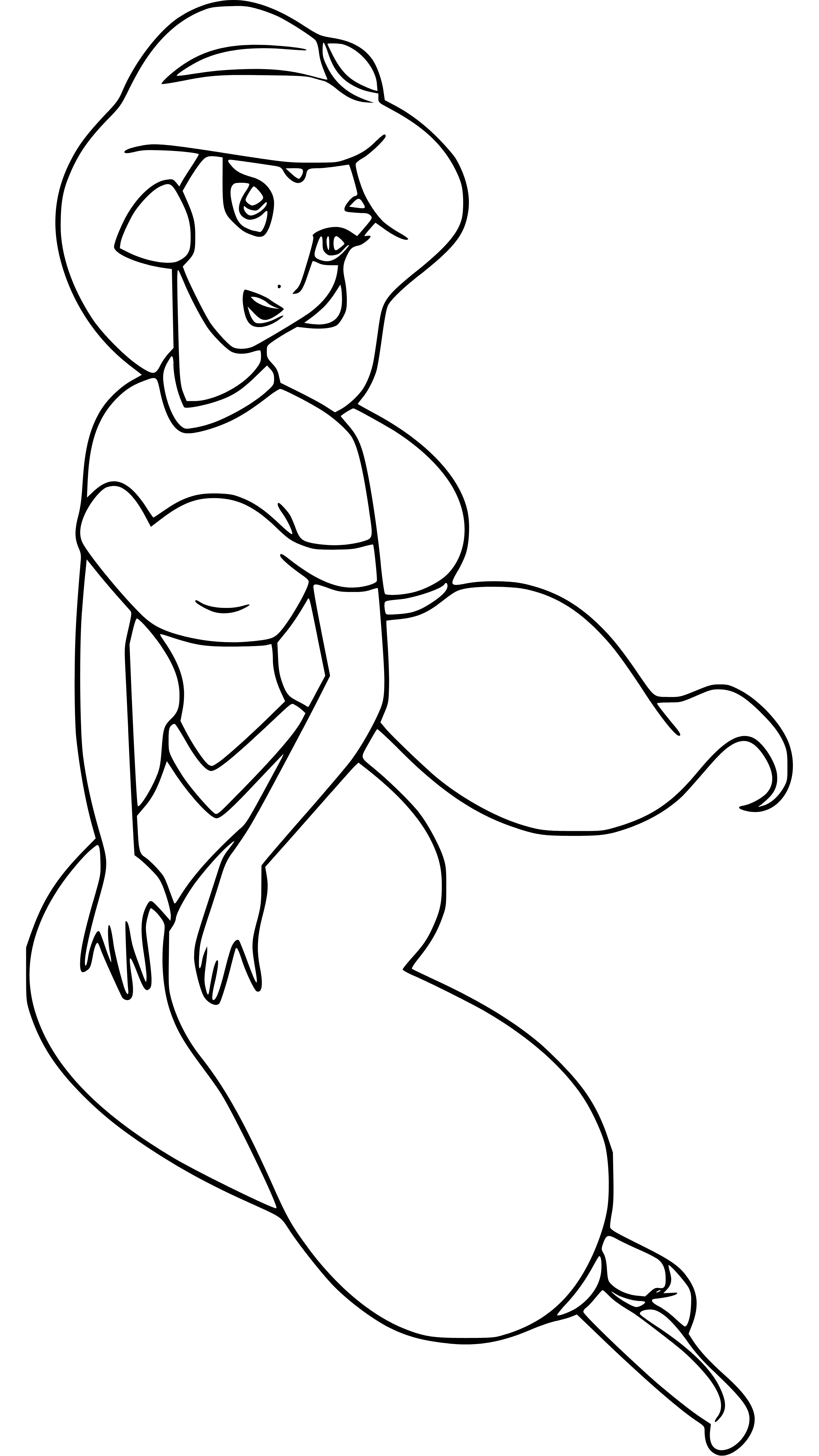 Princess Jasmine Coloring Sheet to Print - SheetalColor.com