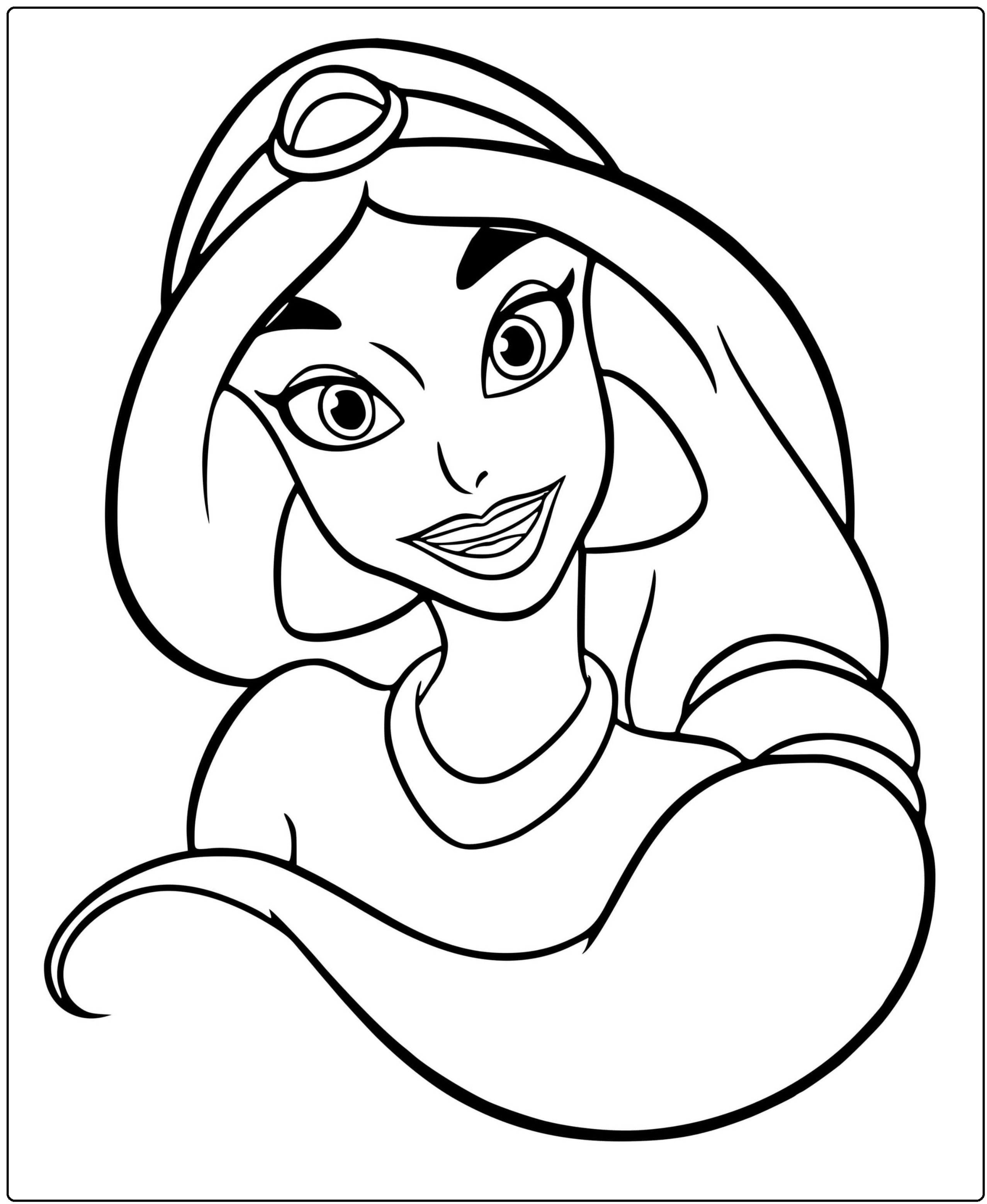 Princess Jasmine Head Sticker Coloring Page 6 - SheetalColor.com