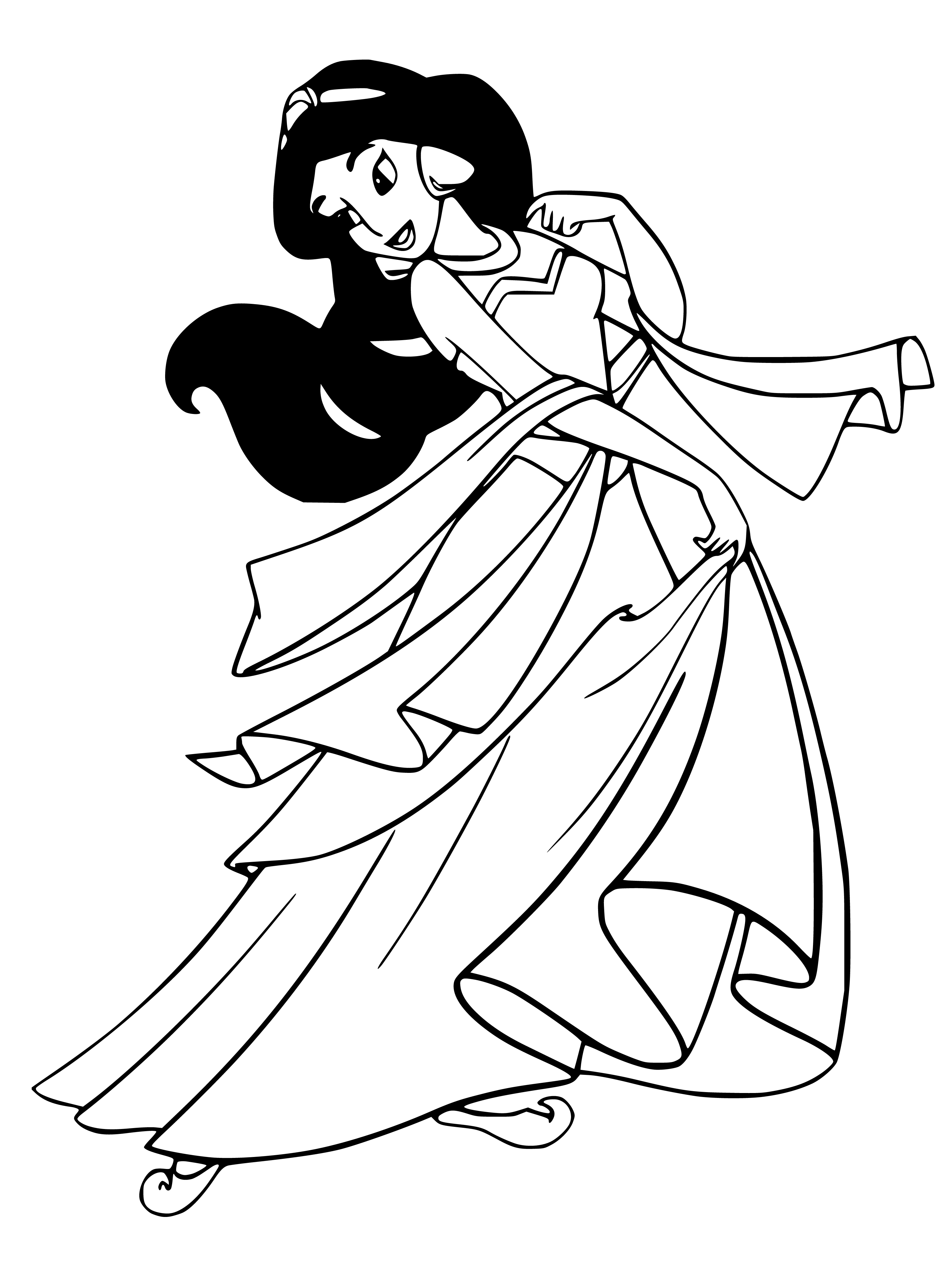 Princess Jasmine Coloring Page for kids to print - SheetalColor.com