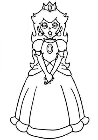 Princess Peach Coloring Page - SheetalColor.com