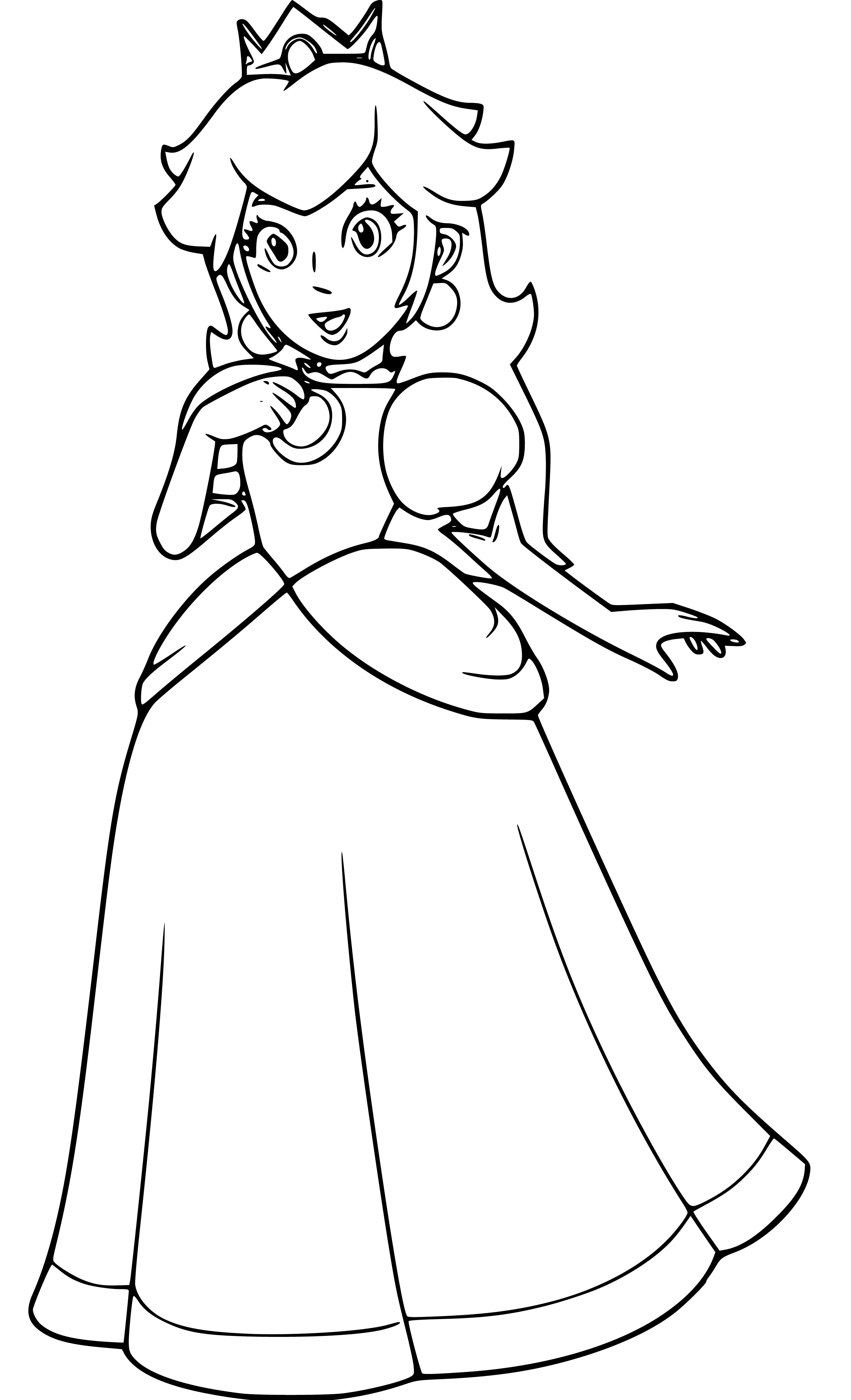 Lovely Princess Peach Coloring Page (Super Mario) - SheetalColor.com