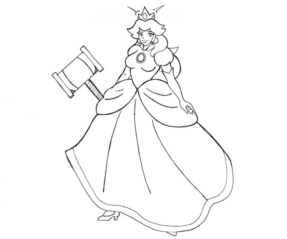 Paper Princess Peach Coloring Pages - SheetalColor.com