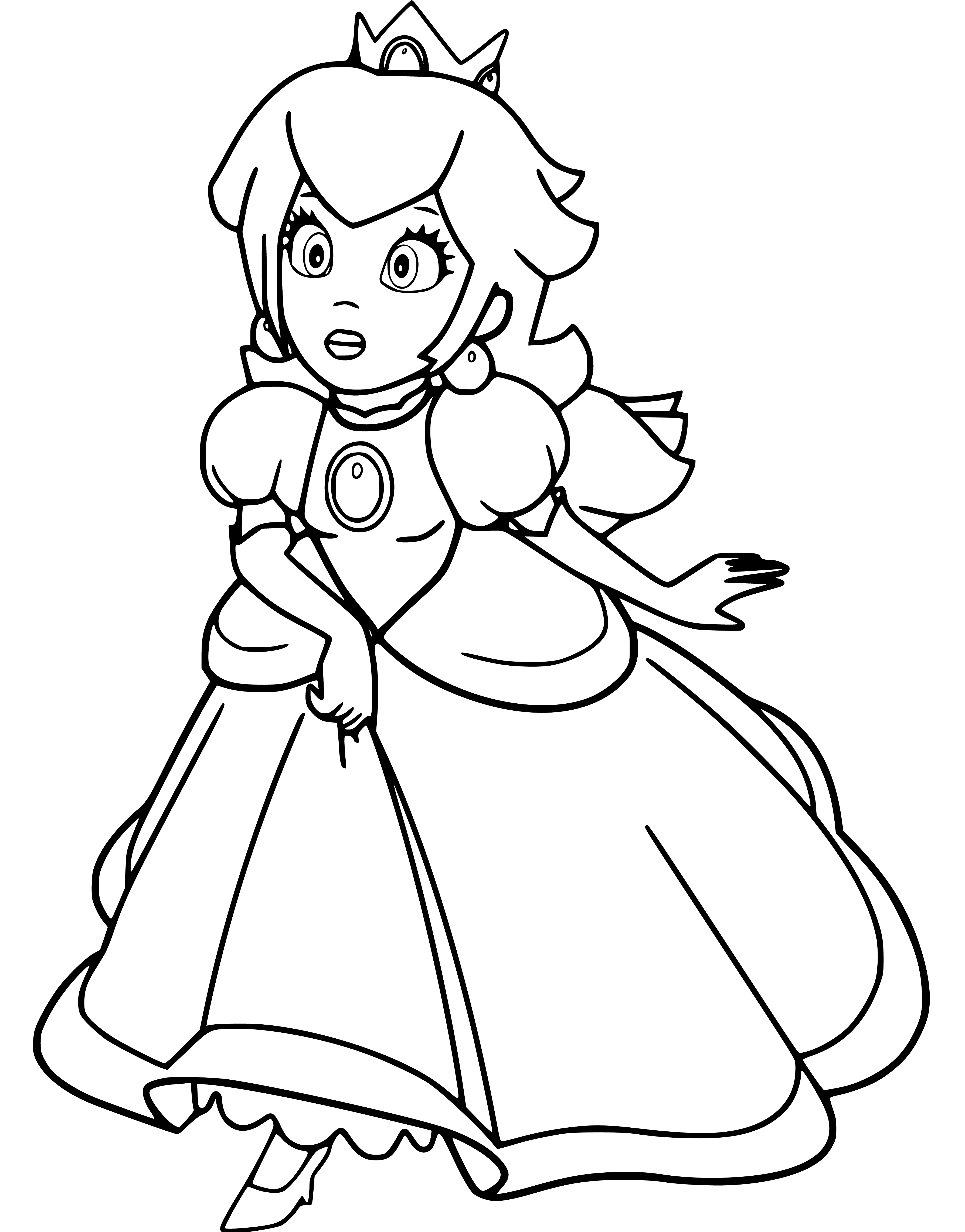 Peach the Princess Coloring Sheet for Kids - SheetalColor.com