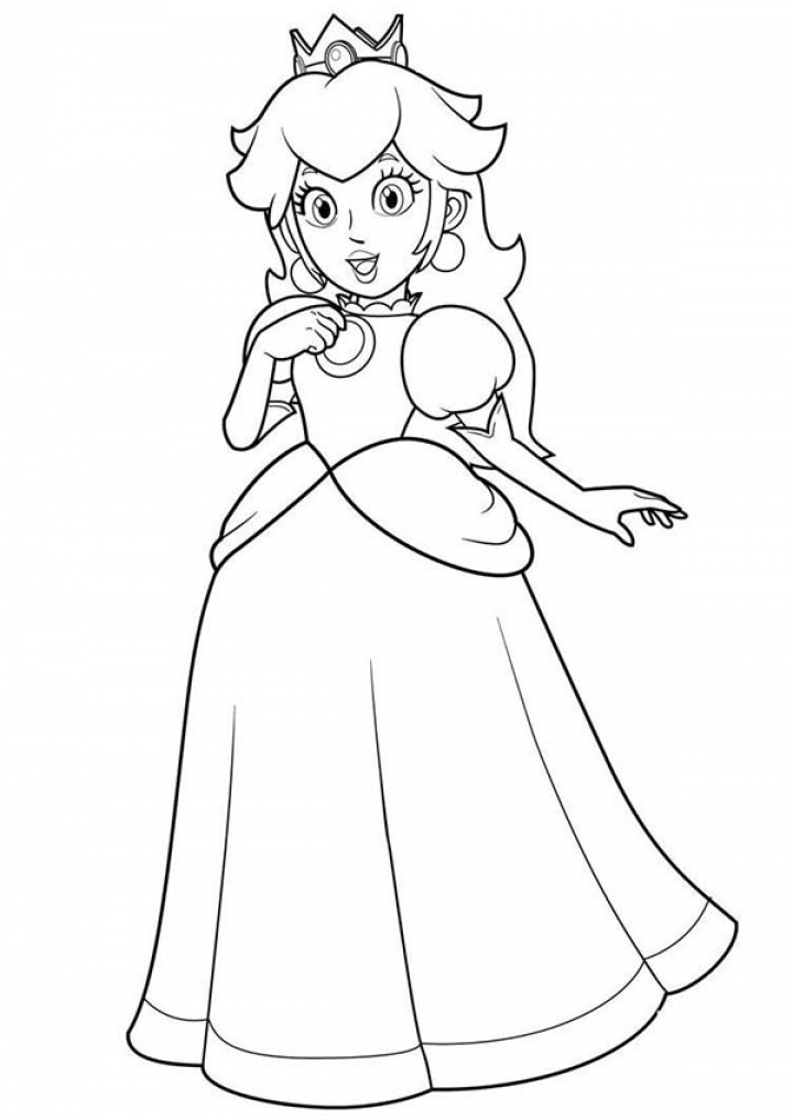 Princess Peach Birthday Coloring Pages - SheetalColor.com