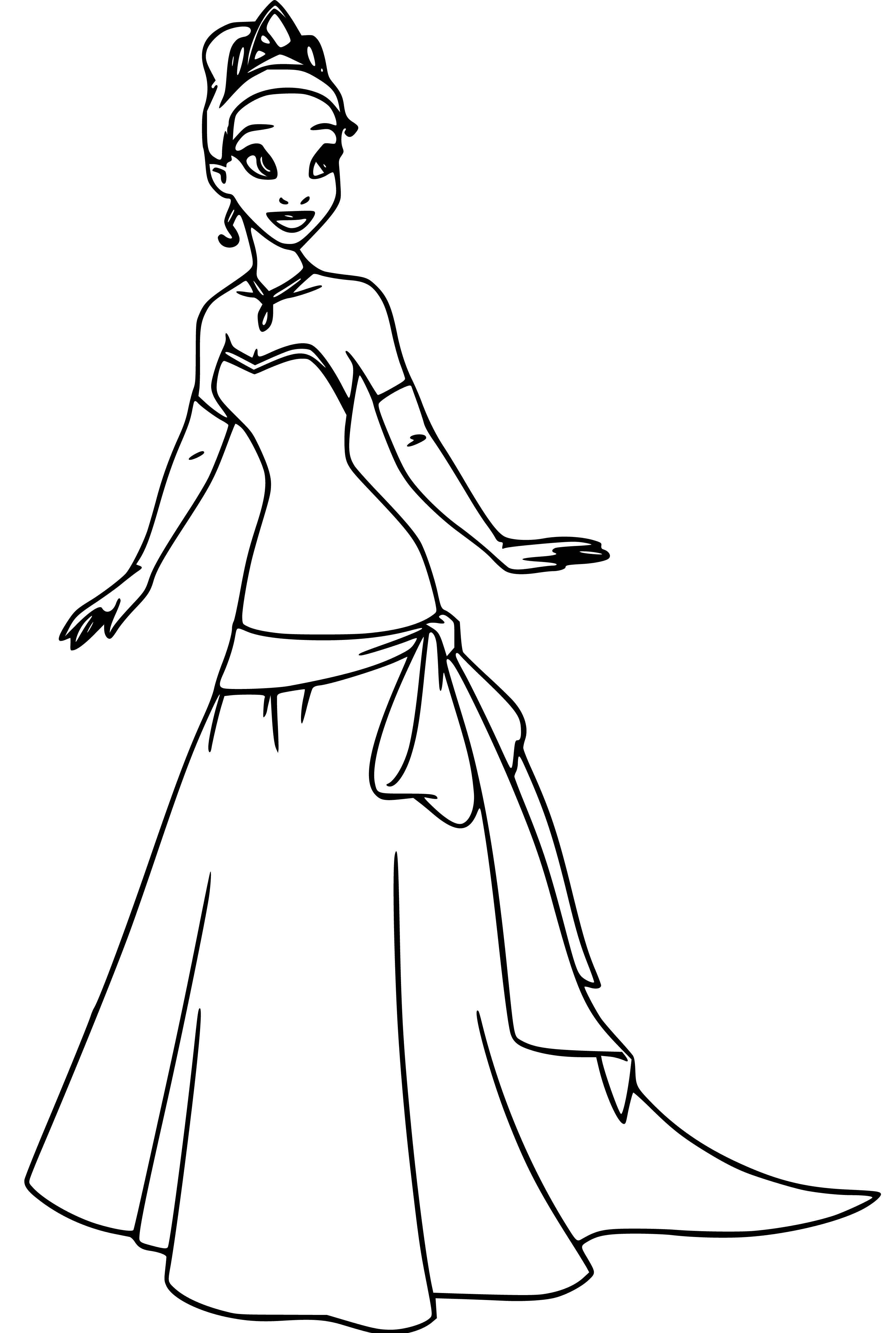 Disney Tiana Coloring Pages for Kids - SheetalColor.com